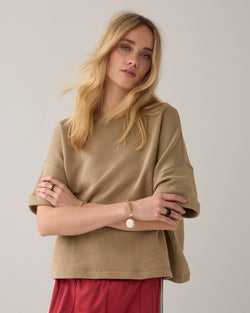 Boxy sweater korte mouw