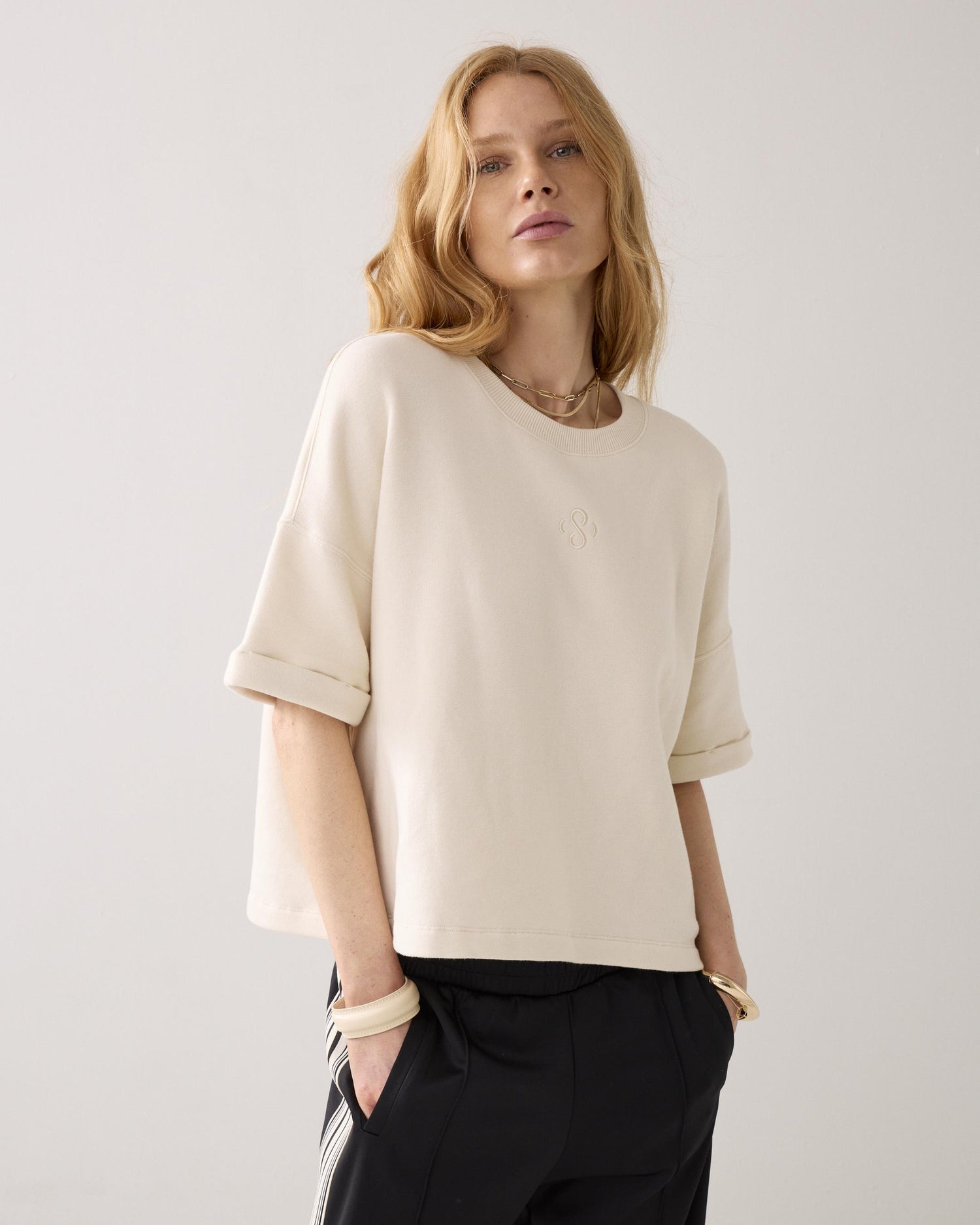 Sweater Boxy à manches courtes