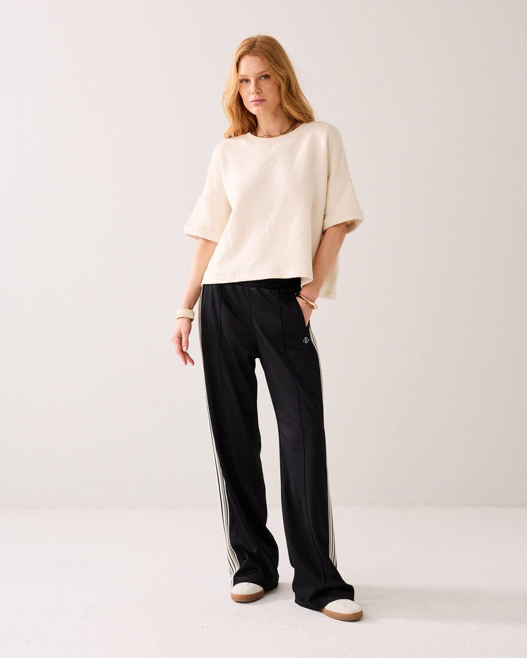 Boxy sweater korte mouw
