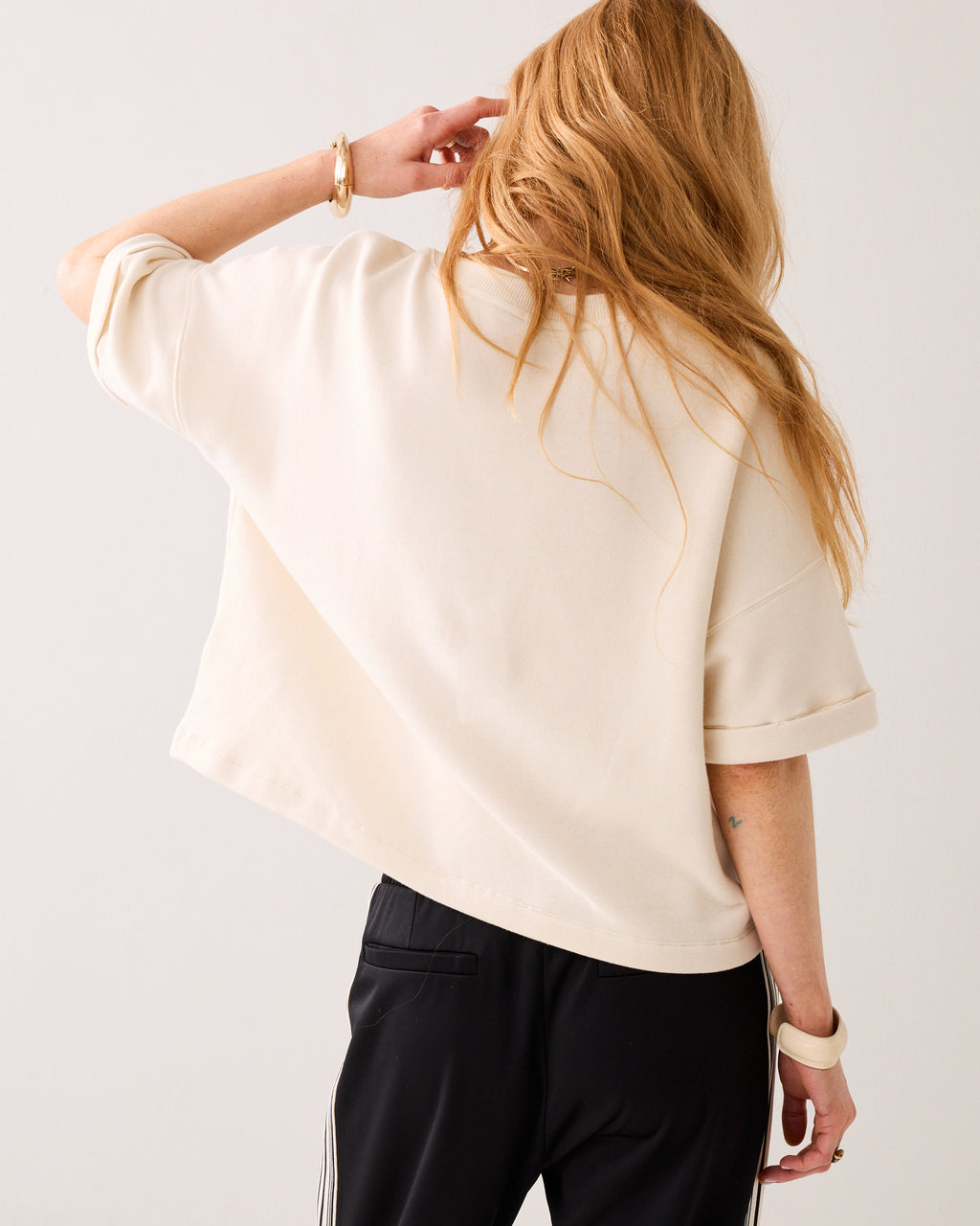 Boxy sweater korte mouw