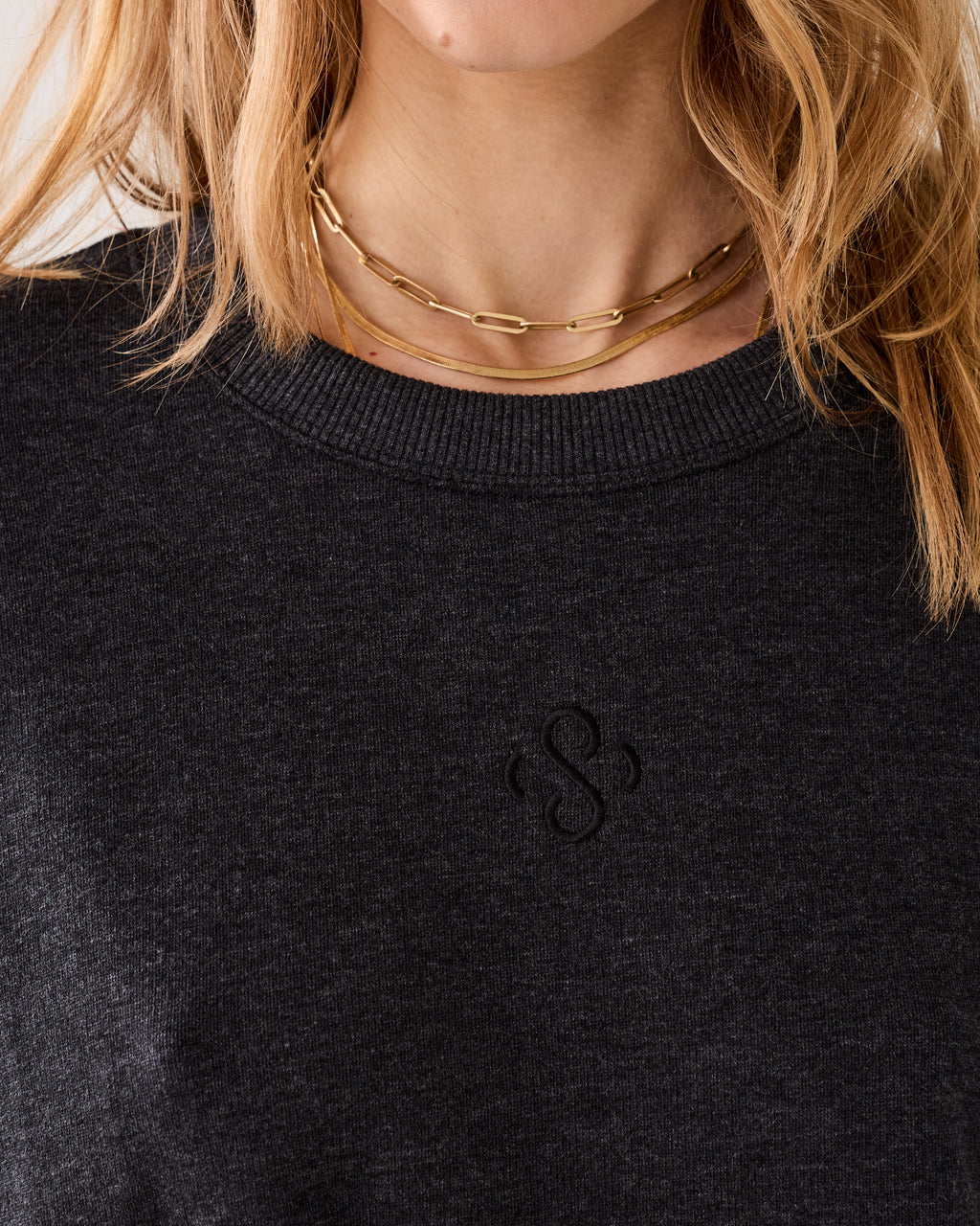Boxy sweater korte mouw
