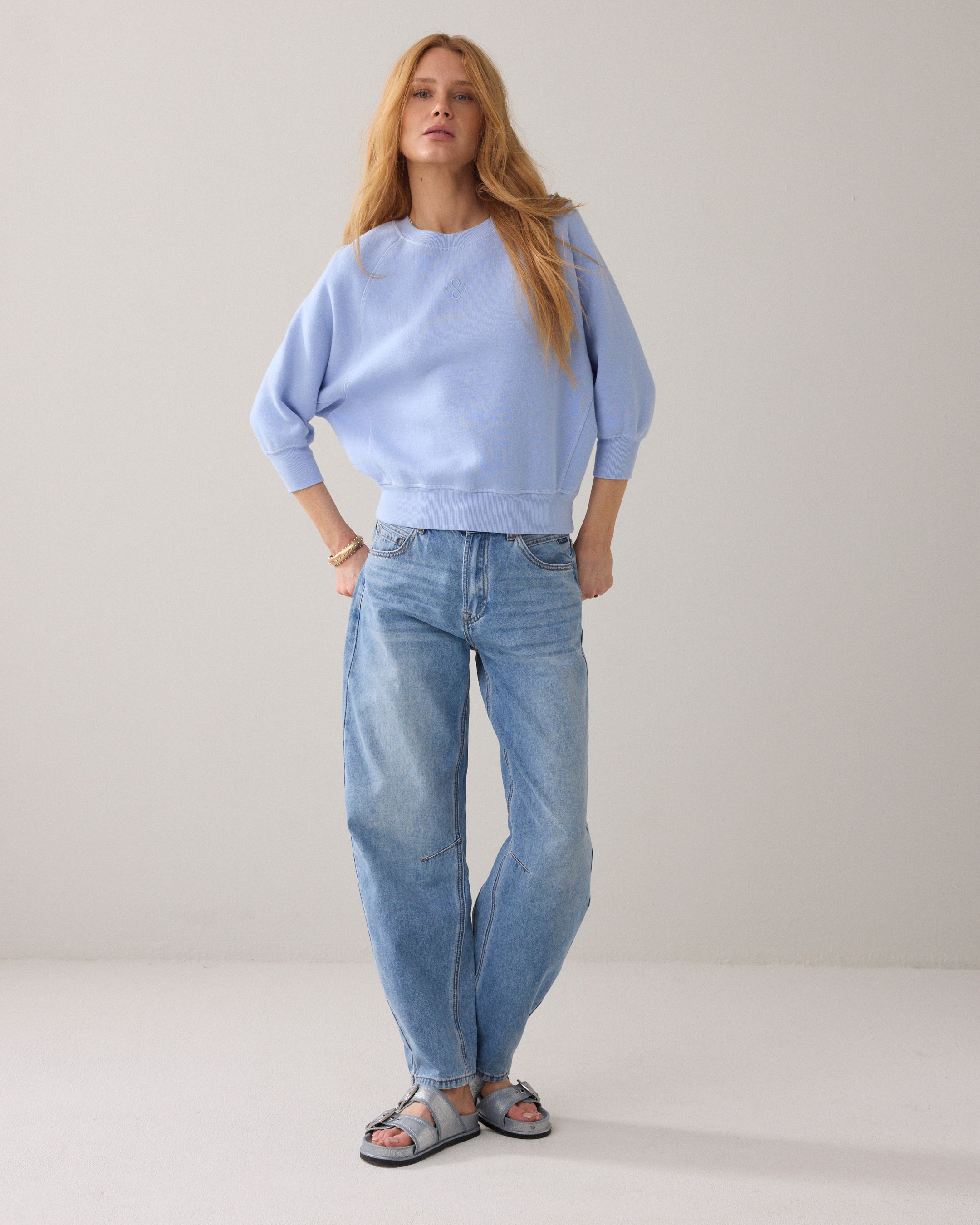 Loose fit sweater vleermuismouw