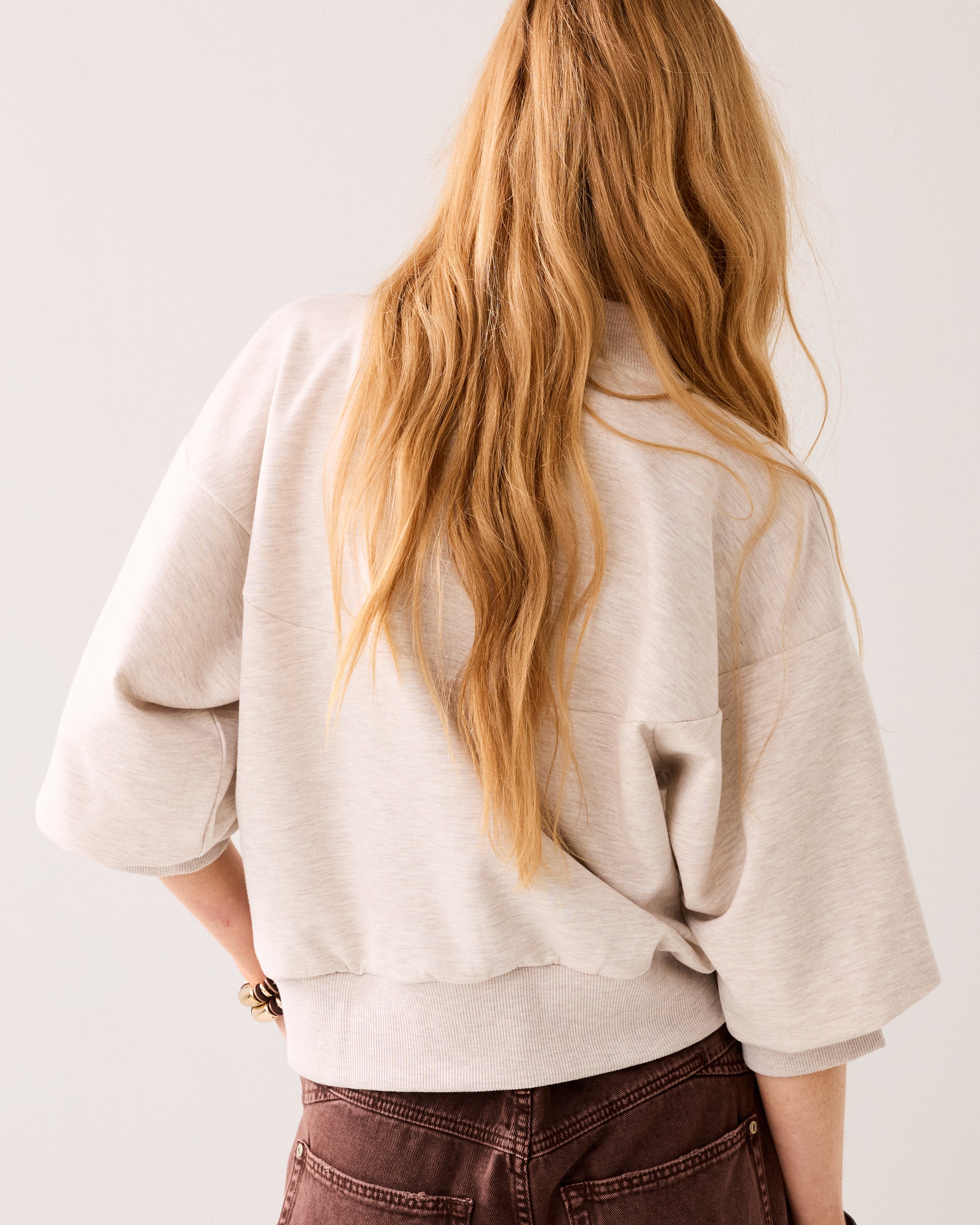 Sporty cardigan in scuba fabric