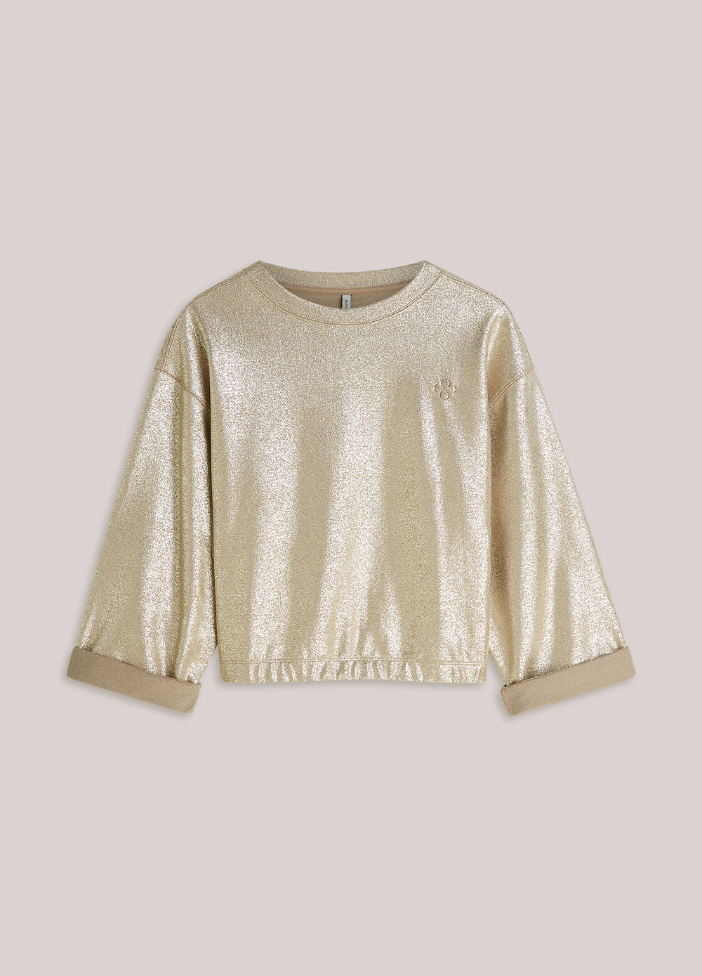 Foilprint sweater met kimonomouw
