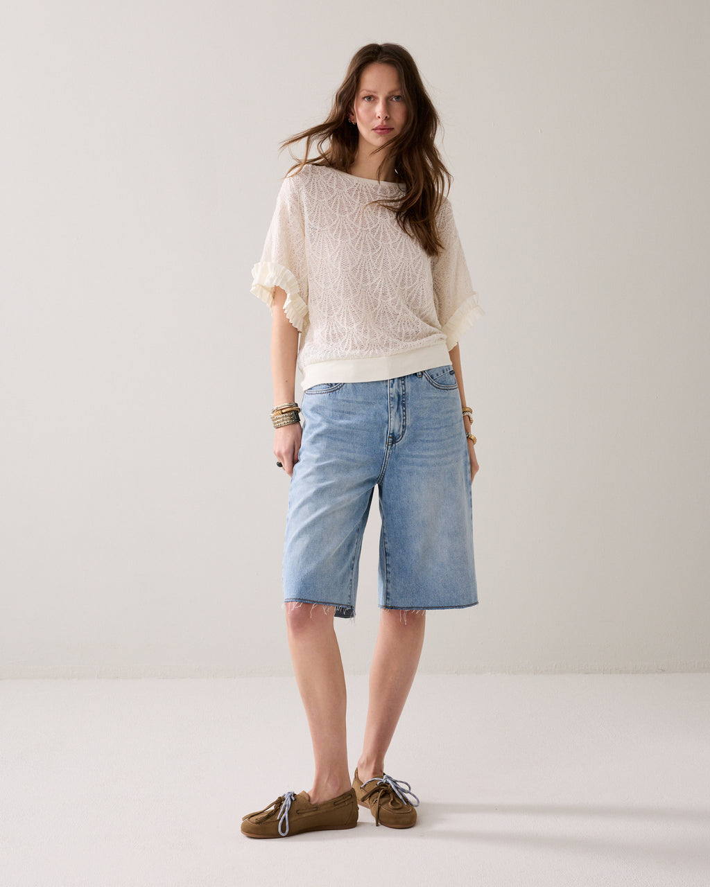 Top boxy en dentelle