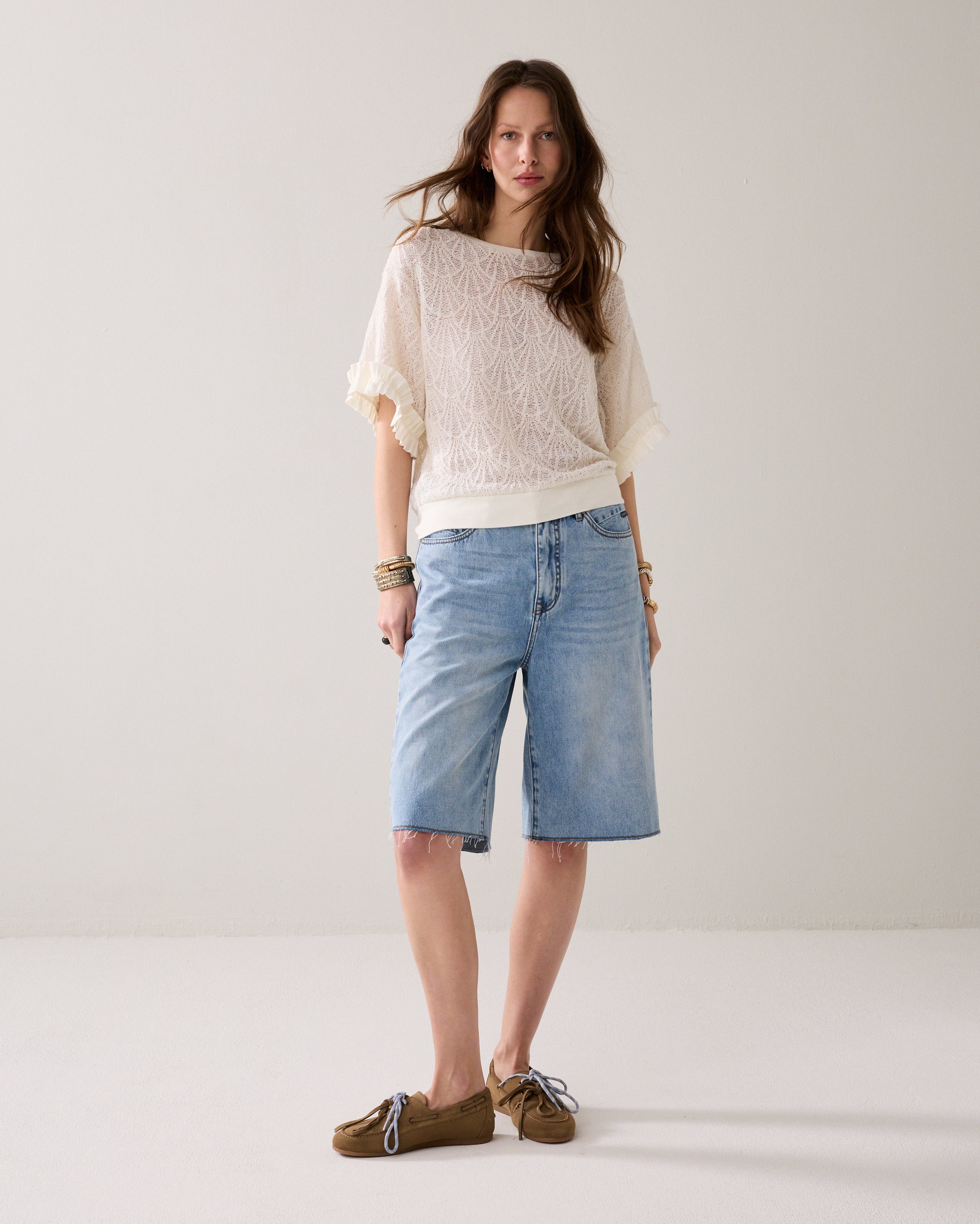 Top boxy en dentelle