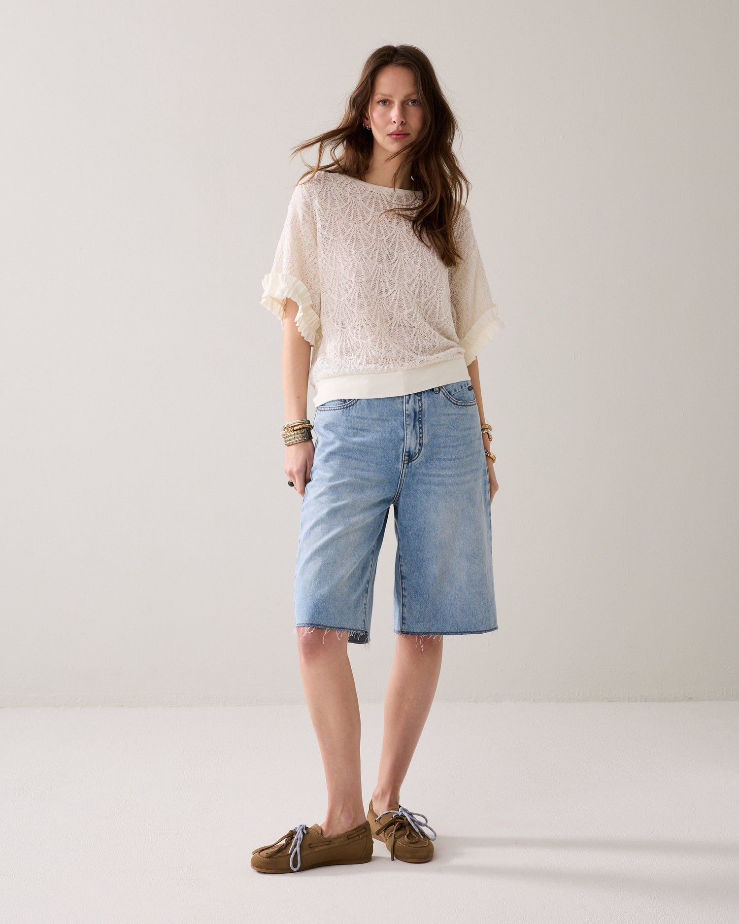 Top boxy en dentelle