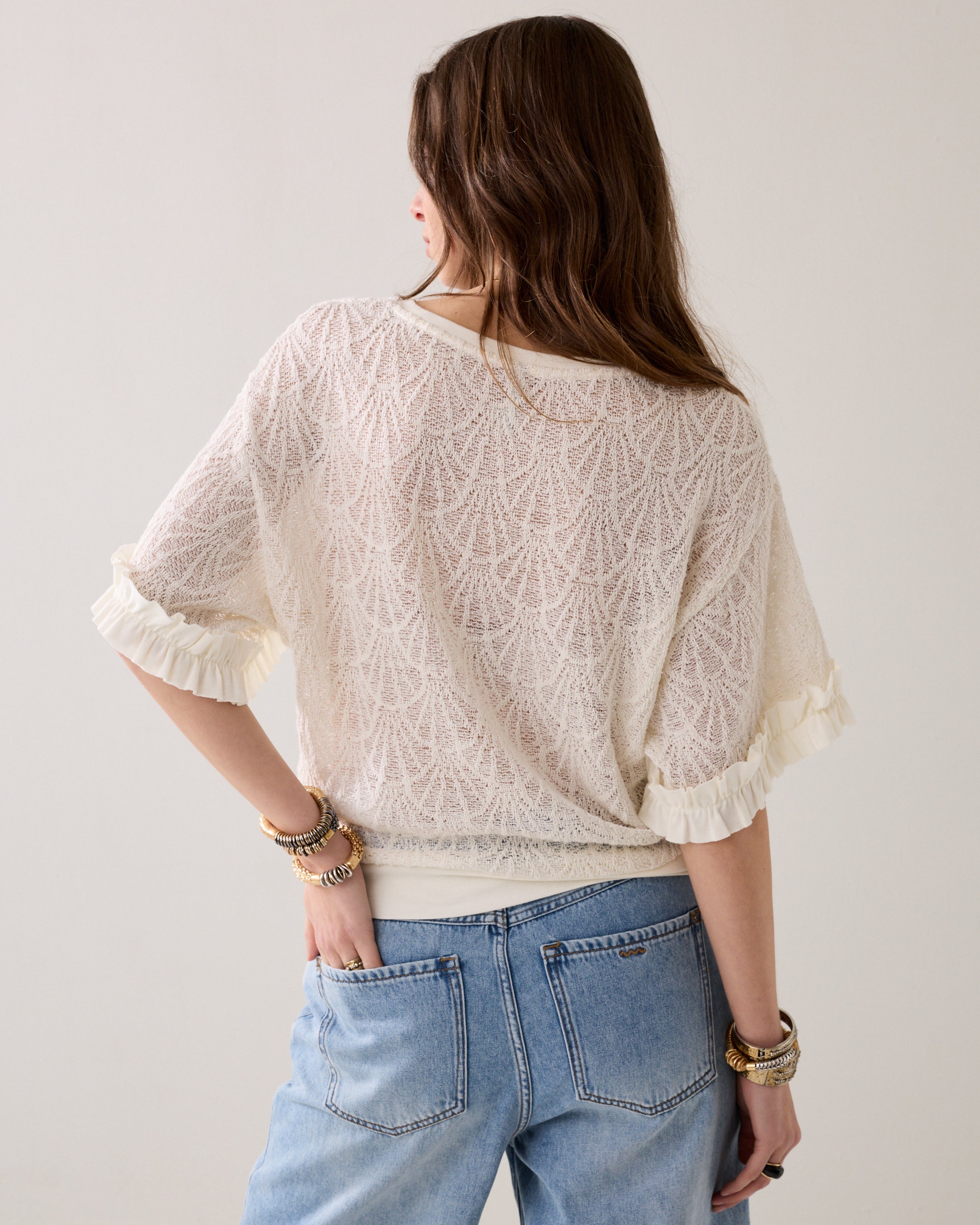 Top boxy en dentelle