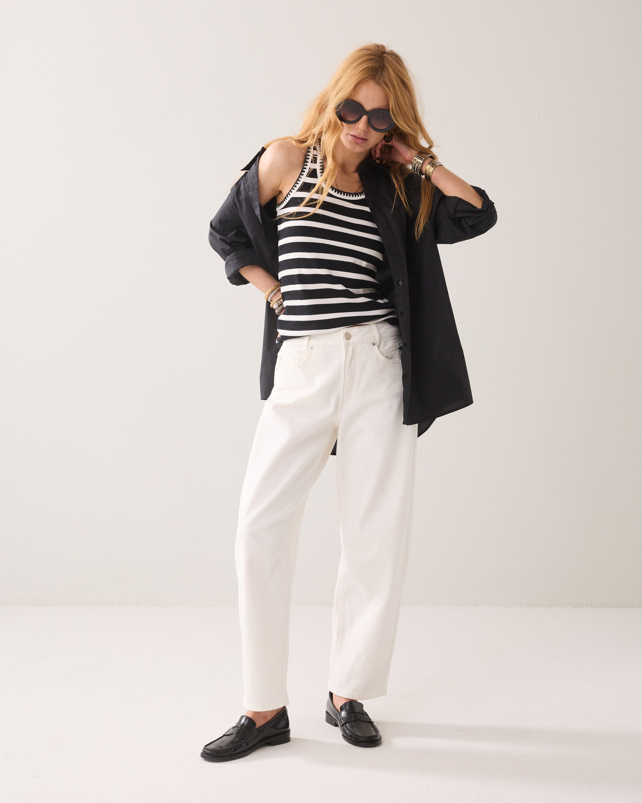 Tank top with Breton stripes