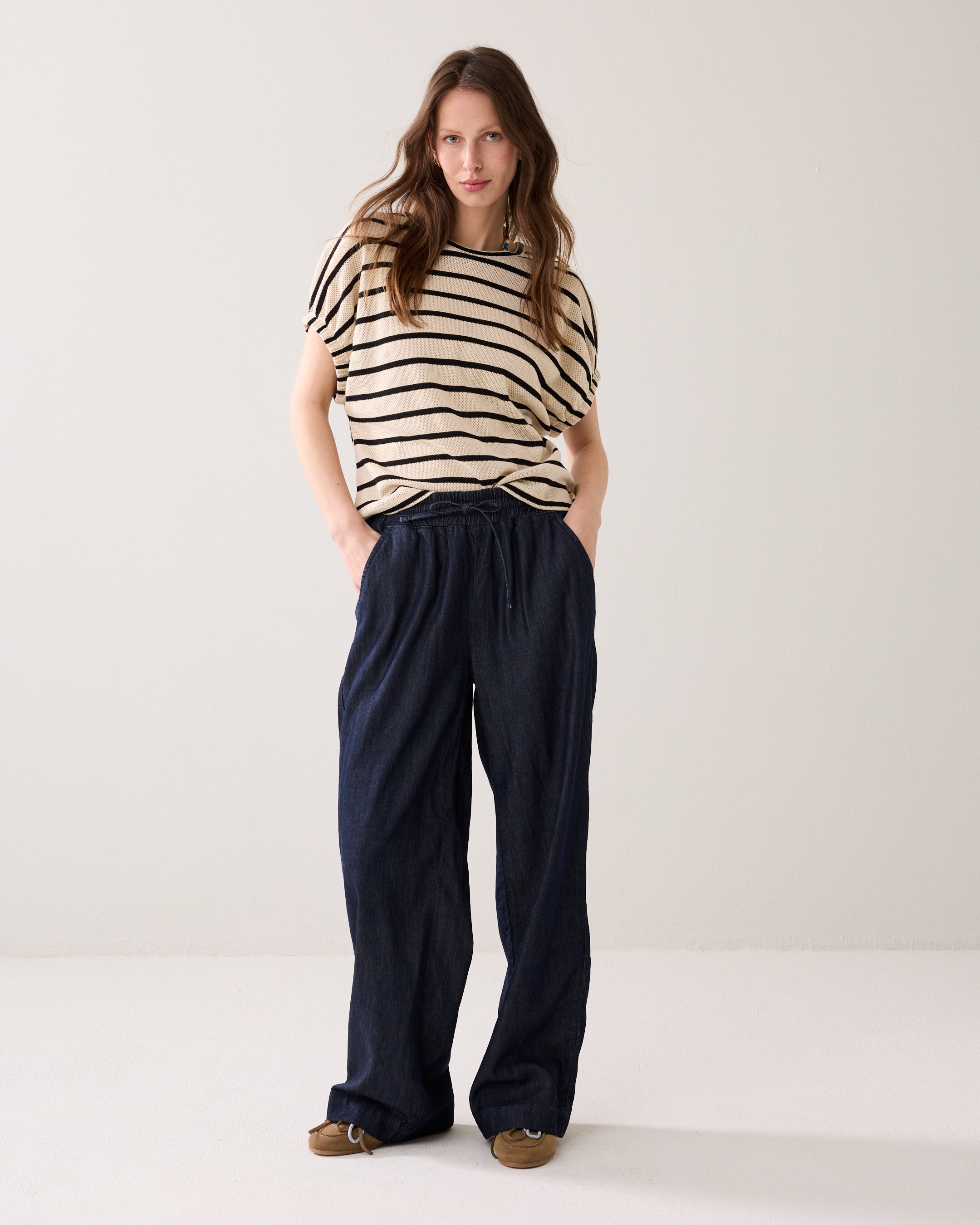 Gestreepte top mesh
