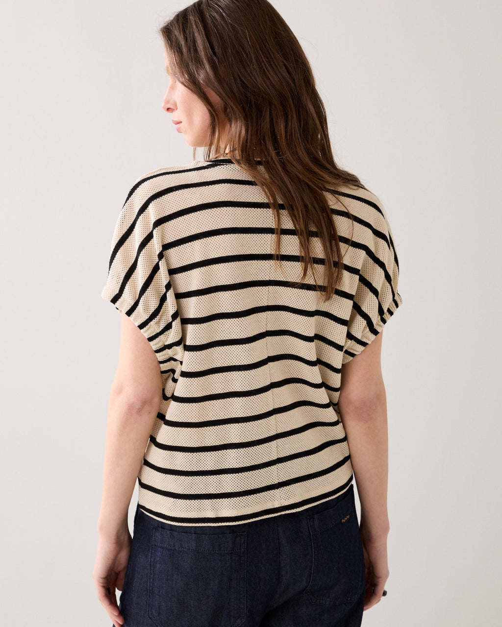 Gestreepte top mesh