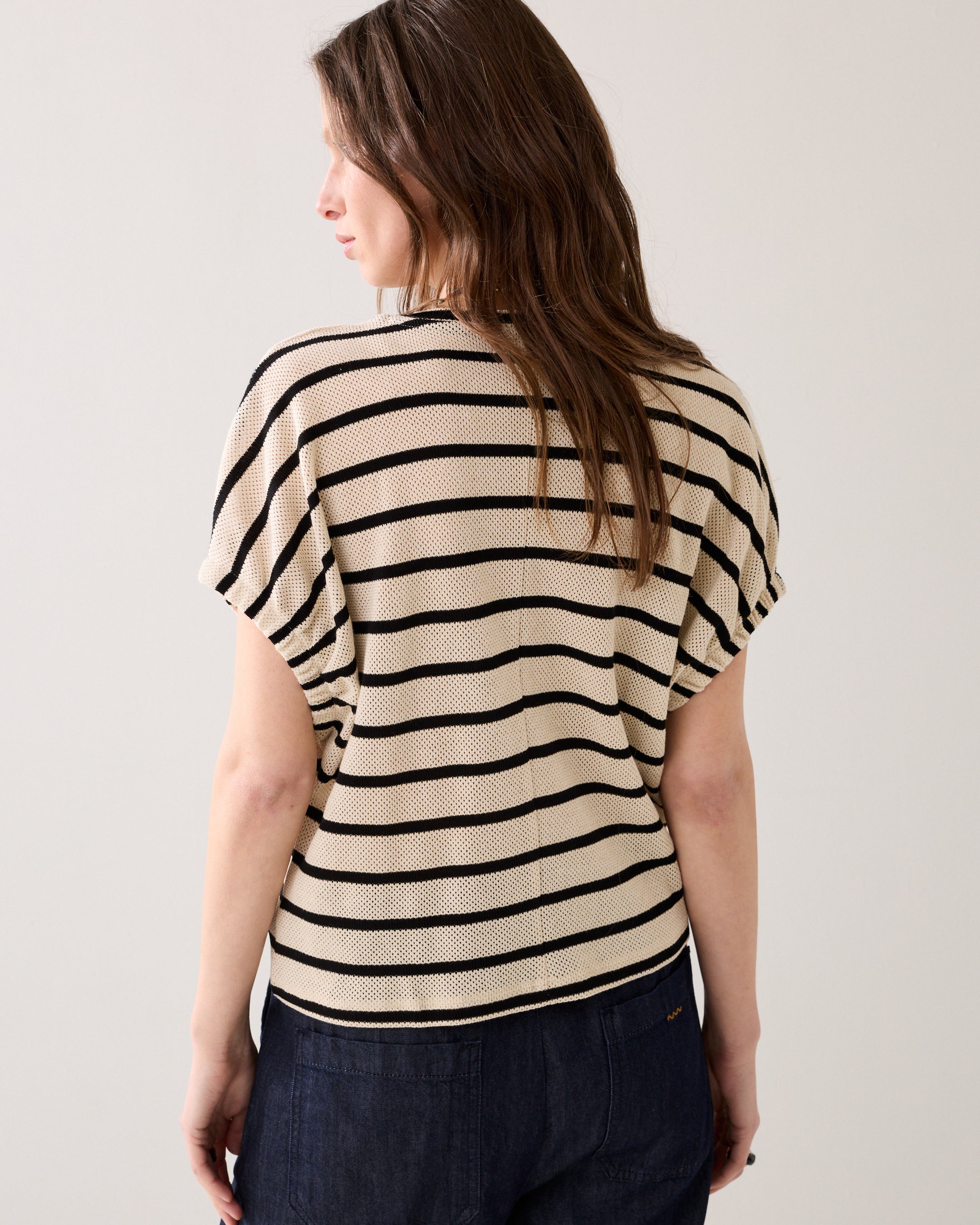 Gestreepte top mesh