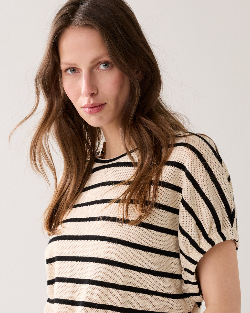 Gestreepte top mesh
