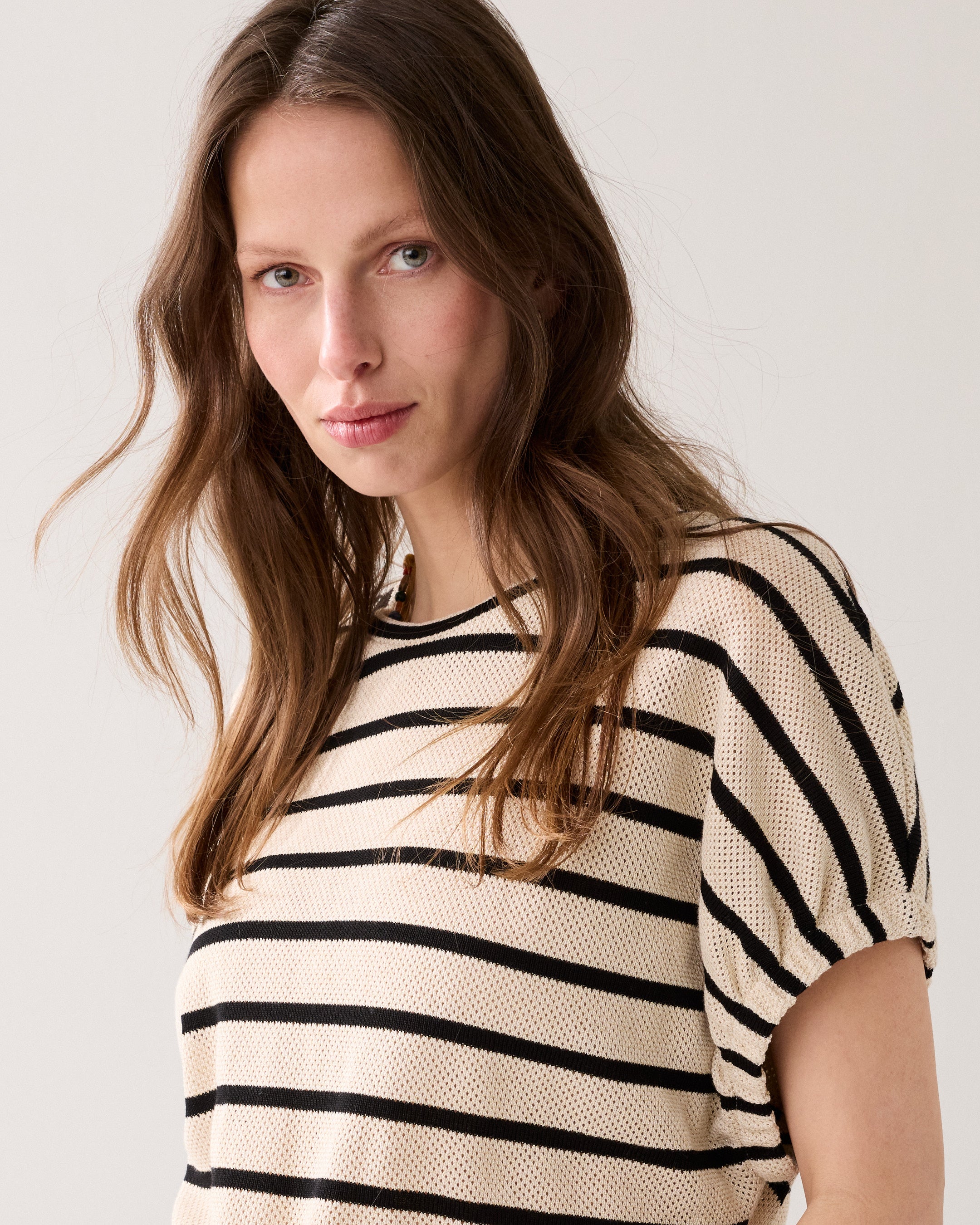 Gestreepte top mesh