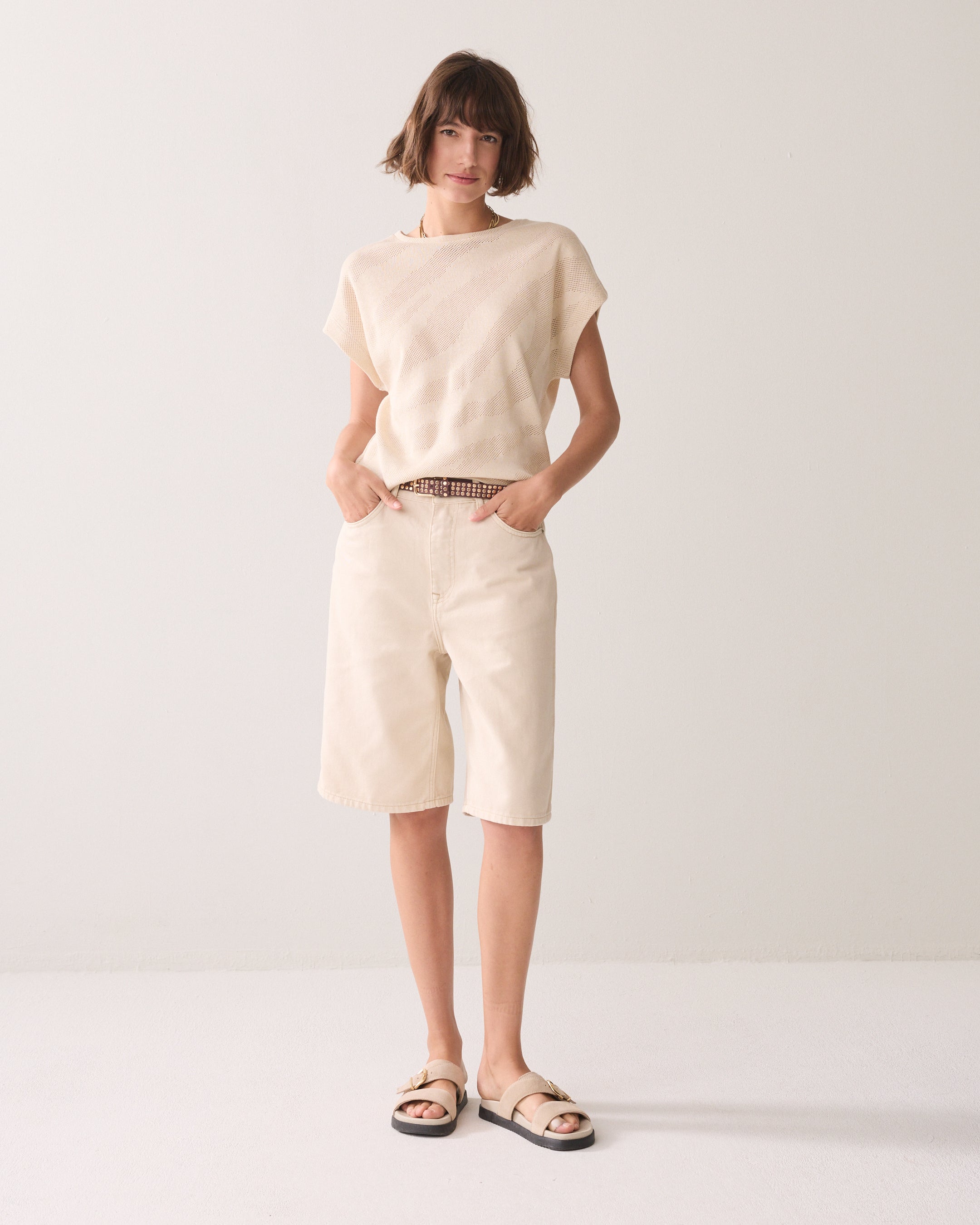Top camouflage de luxe en maille
