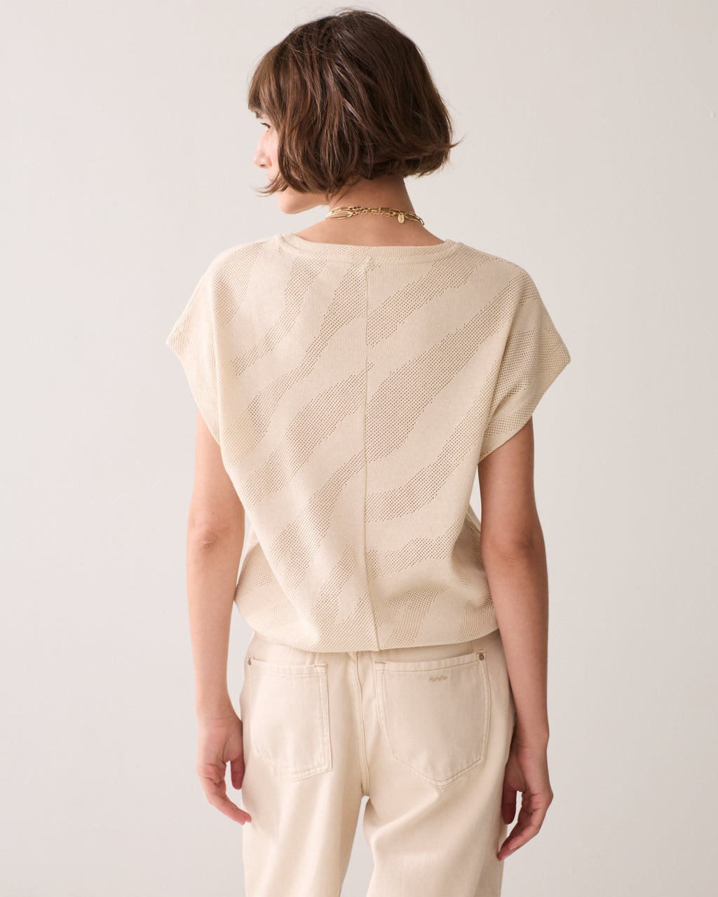 Top camouflage de luxe en maille