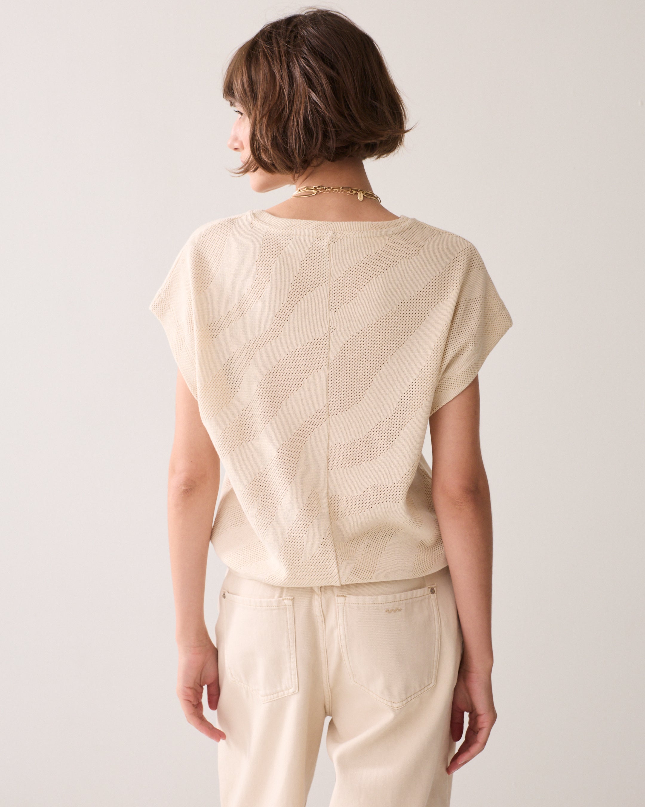 Top camouflage de luxe en maille