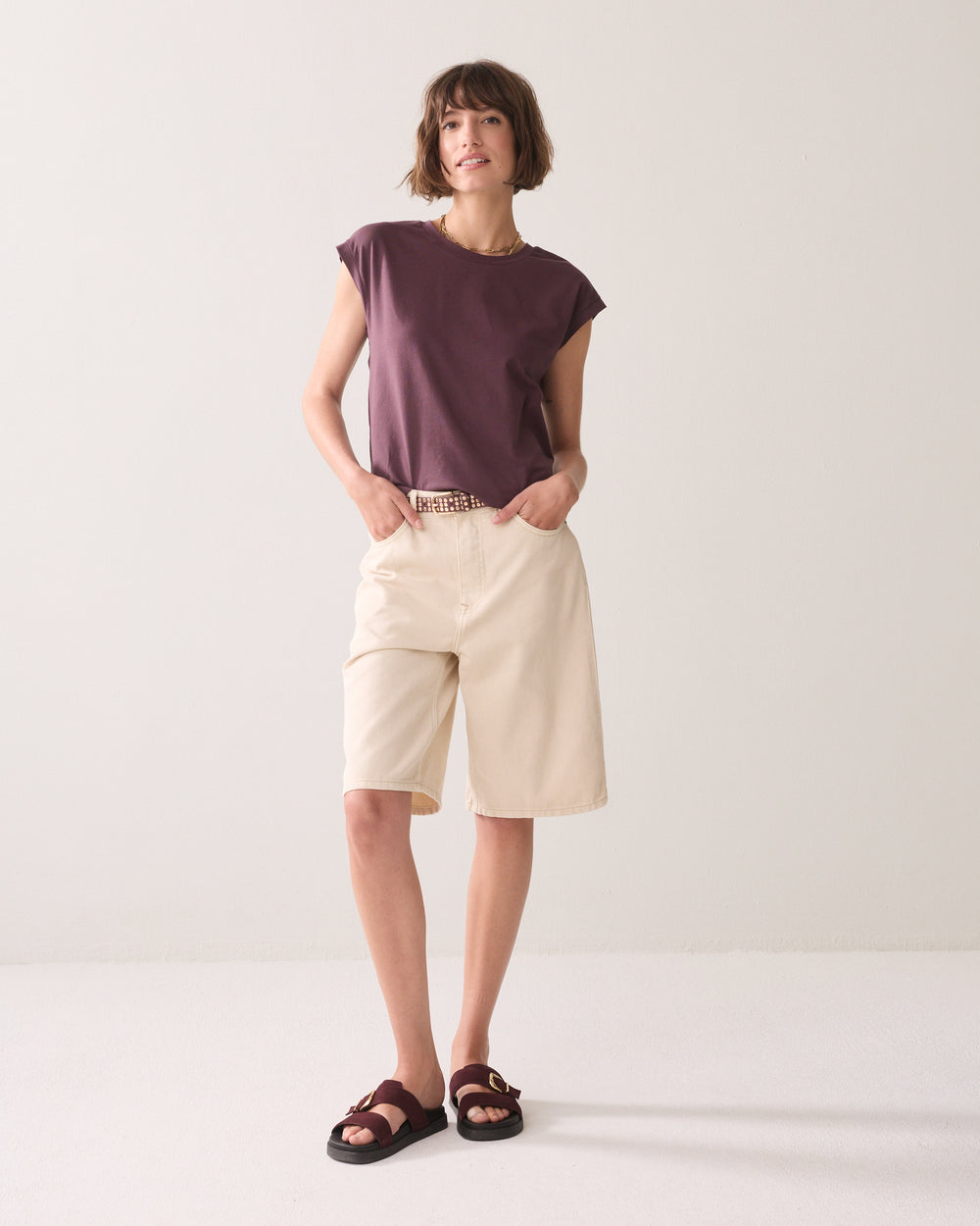 Cropped T-shirt met strik