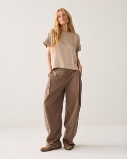 Top boxy en satin mélangé
