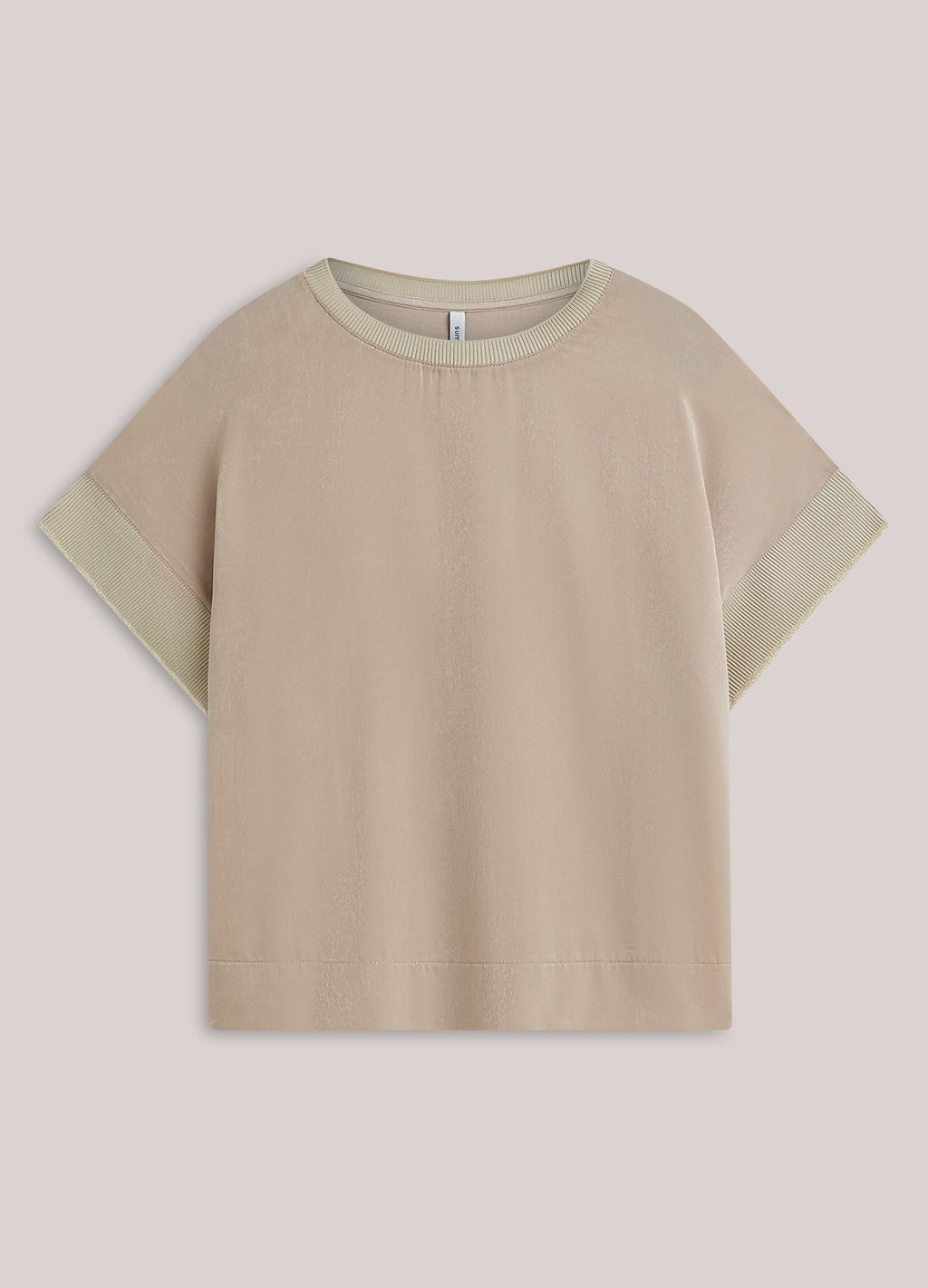 Top boxy en satin mélangé