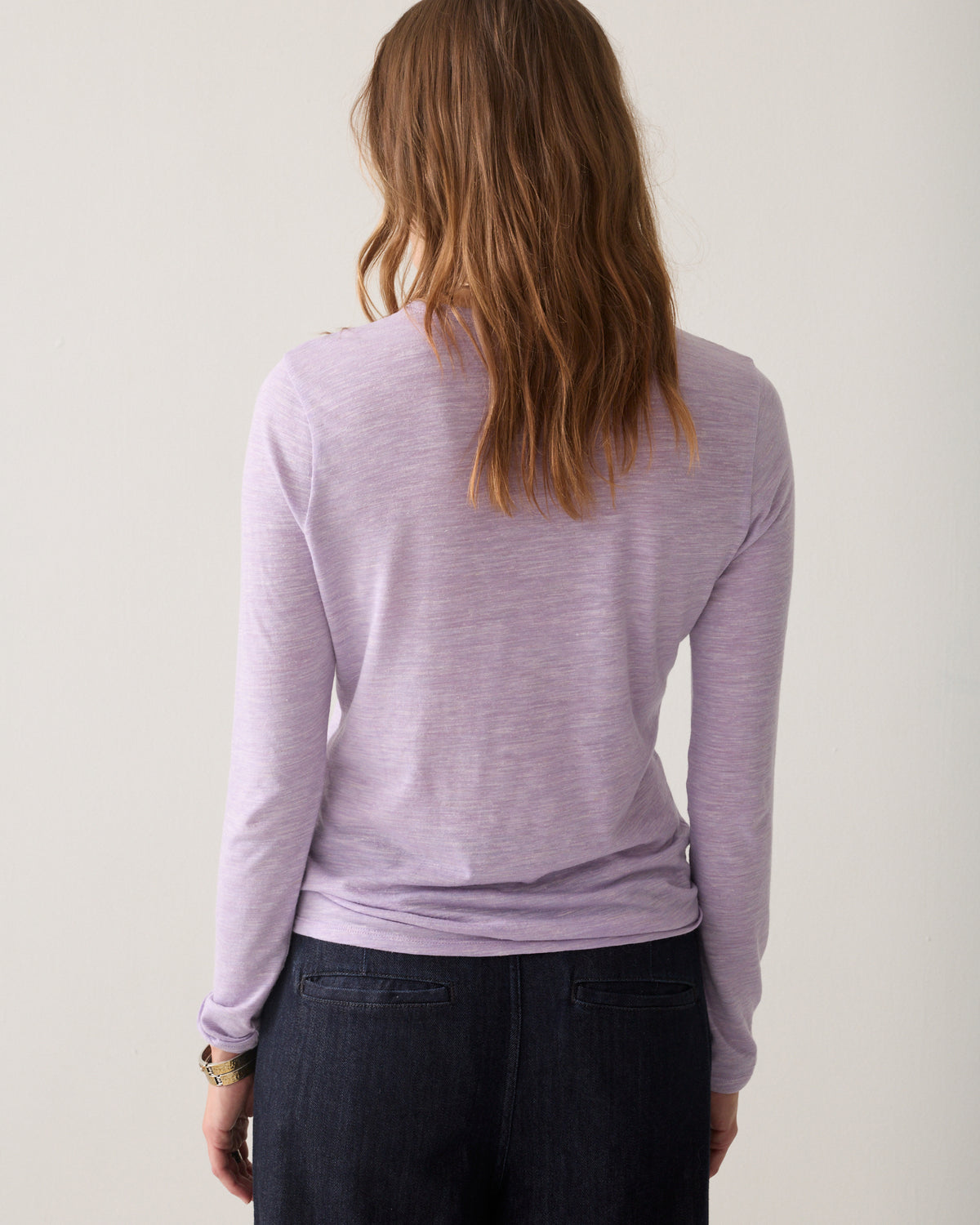 Long-sleeved wool-blend jersey
