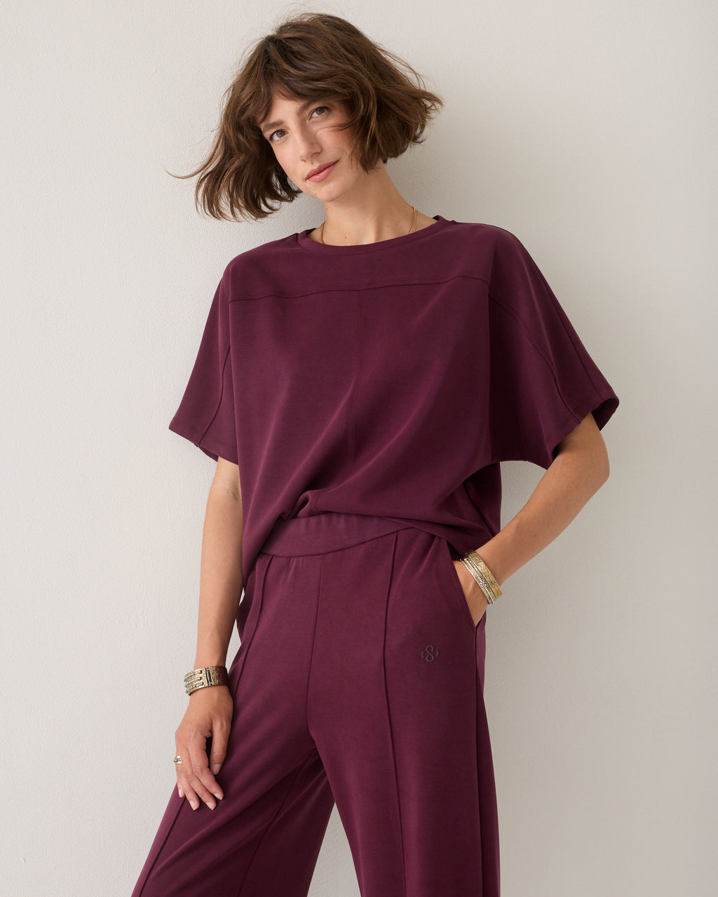 Haut boxy en scuba doux