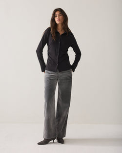 Cropped blouse misty flower