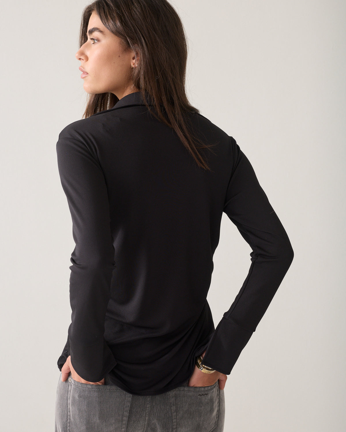 Misty flower cropped blouse