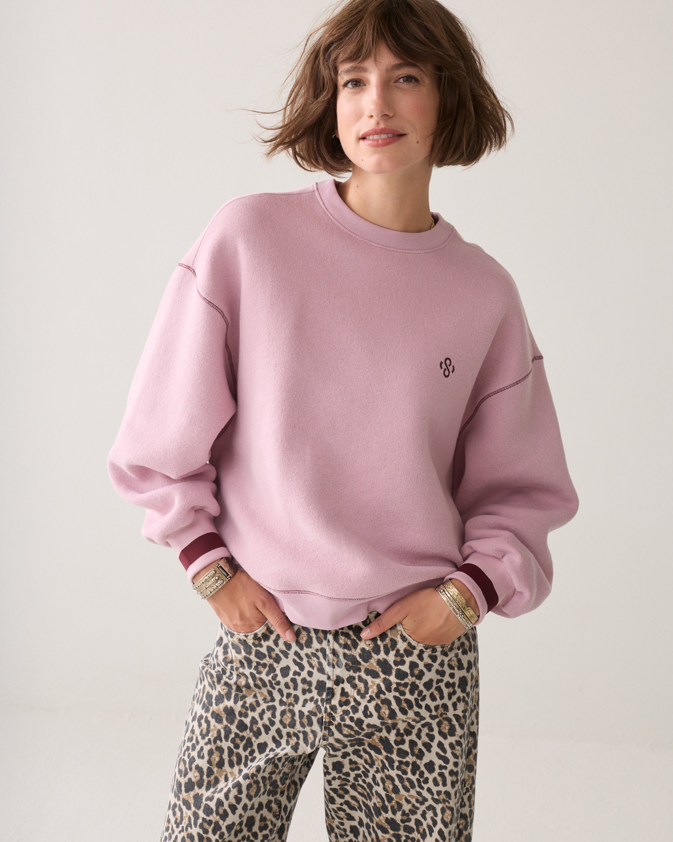 Pull oversized contrasté