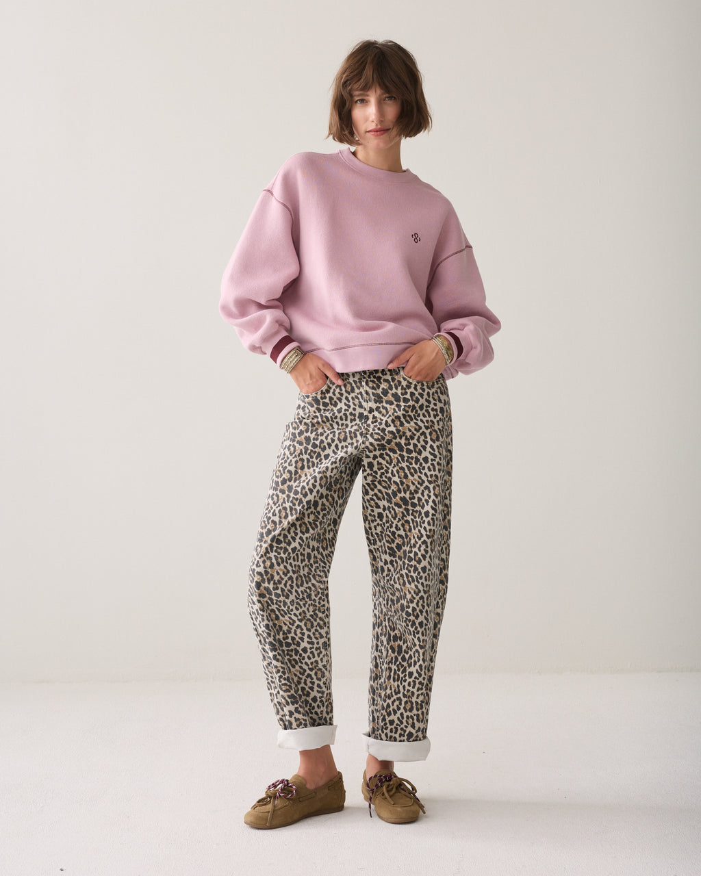 Pull oversized contrasté