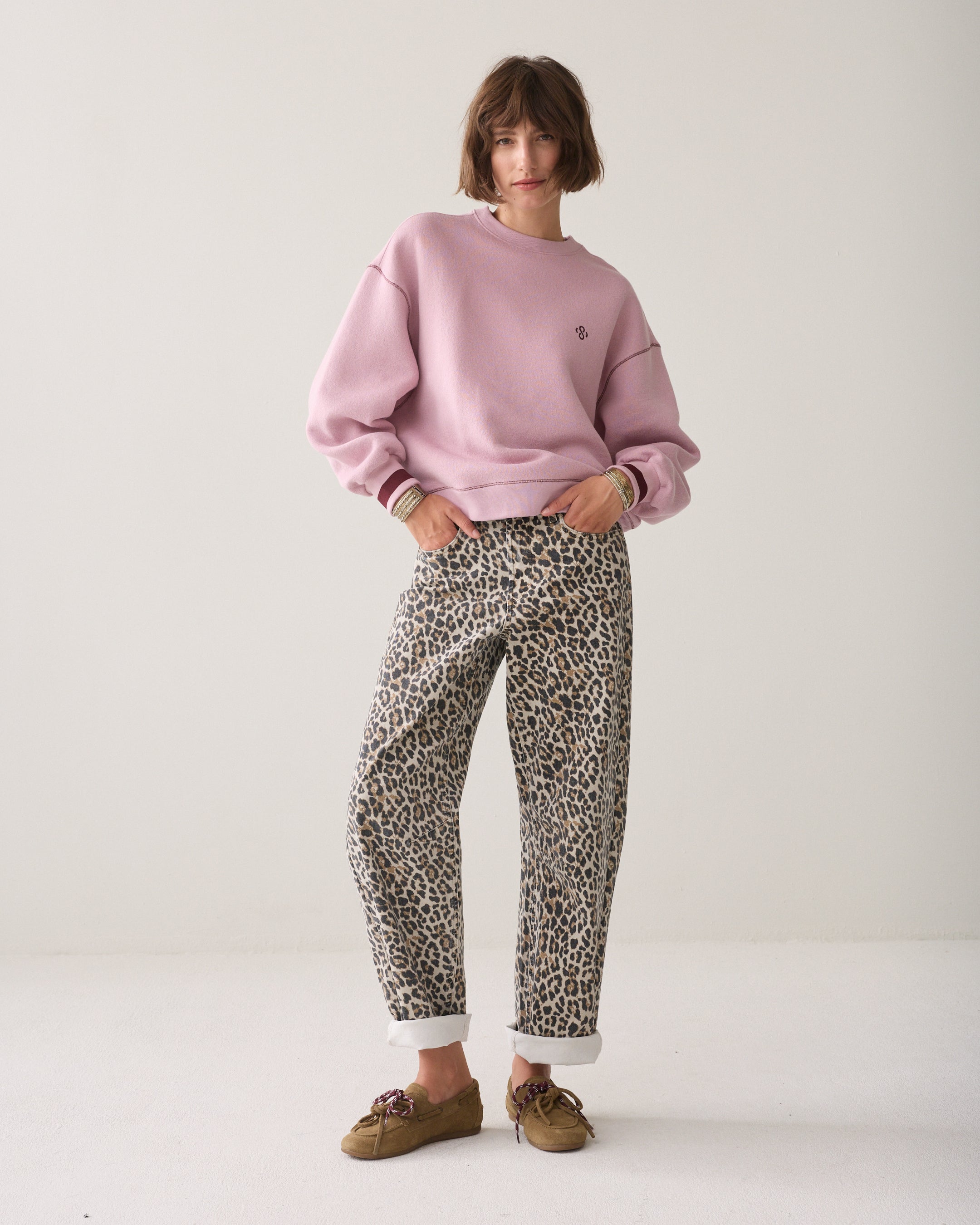 Pull oversized contrasté