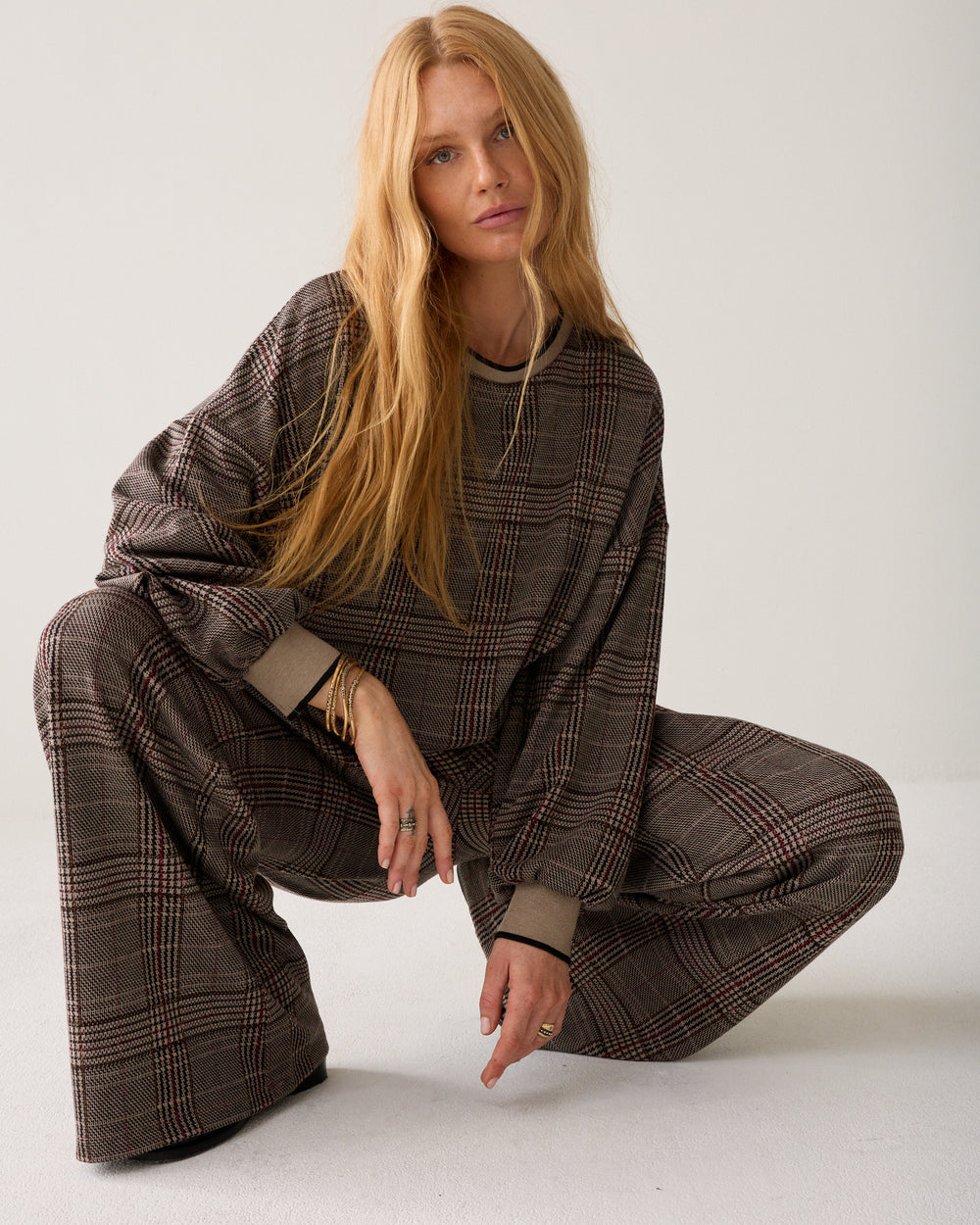 Sweatshirt check jacquard
