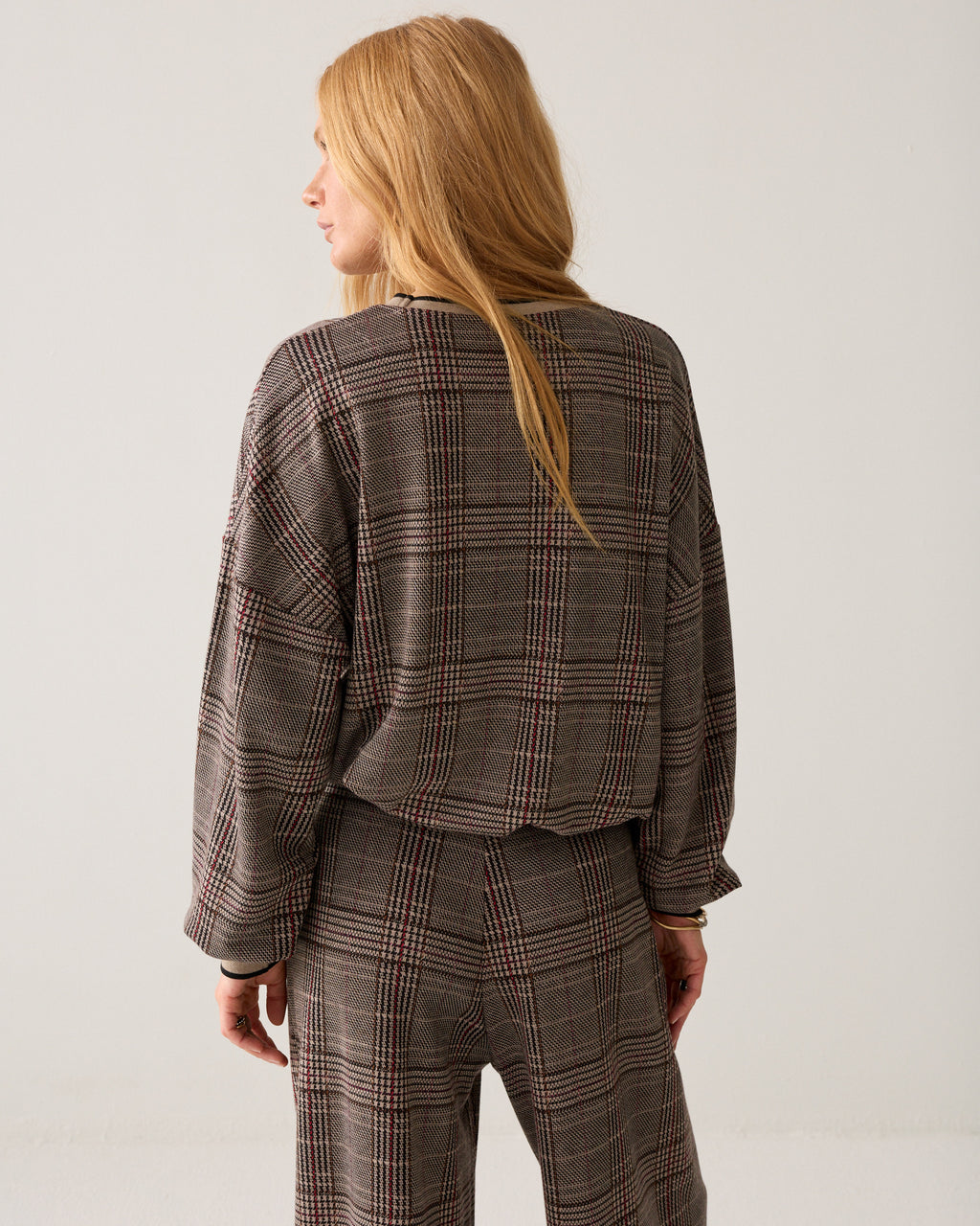 Sweatshirt check jacquard