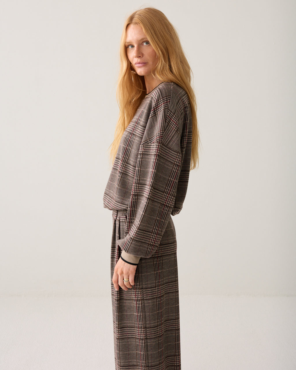 Sweatshirt check jacquard