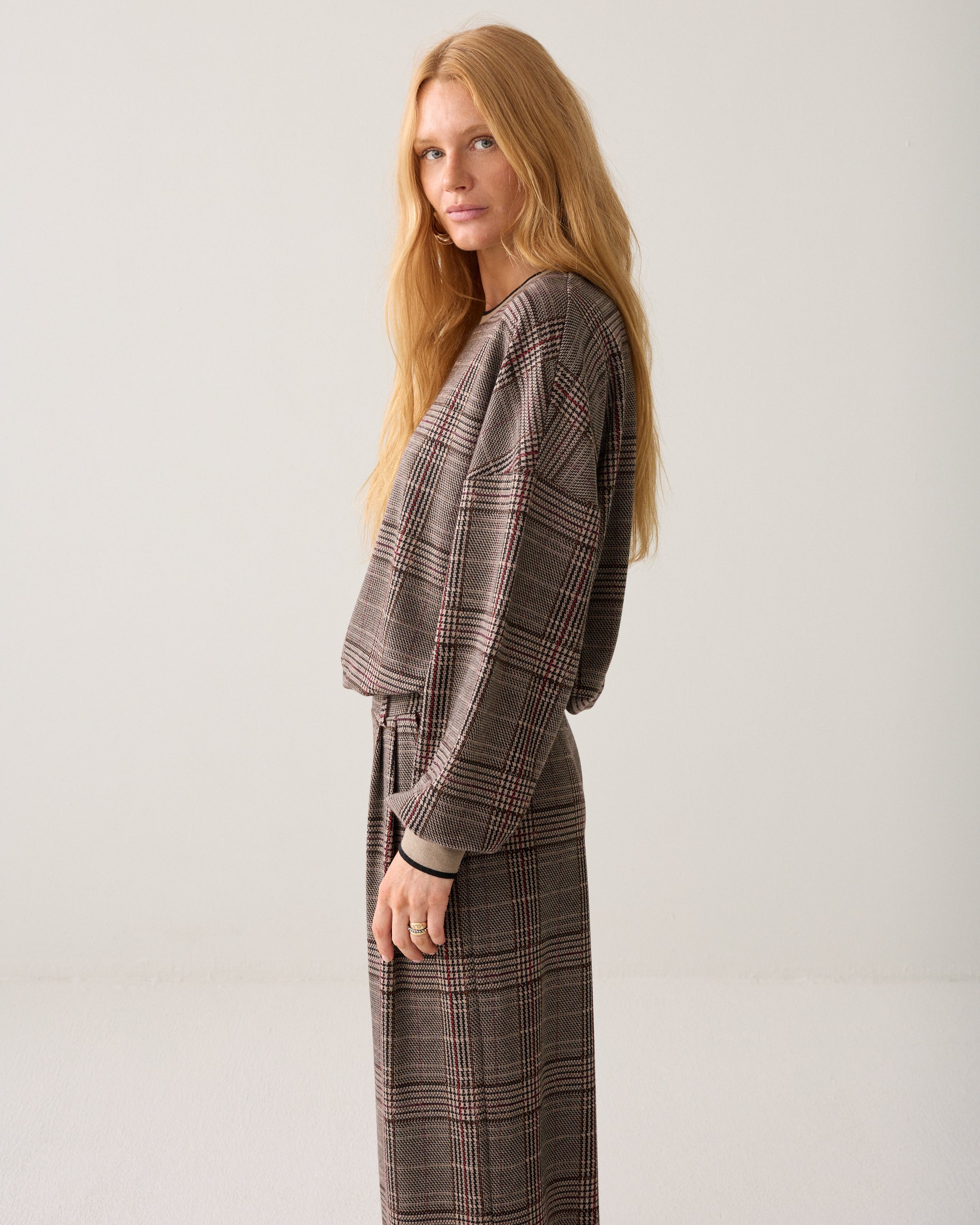 Sweatshirt check jacquard