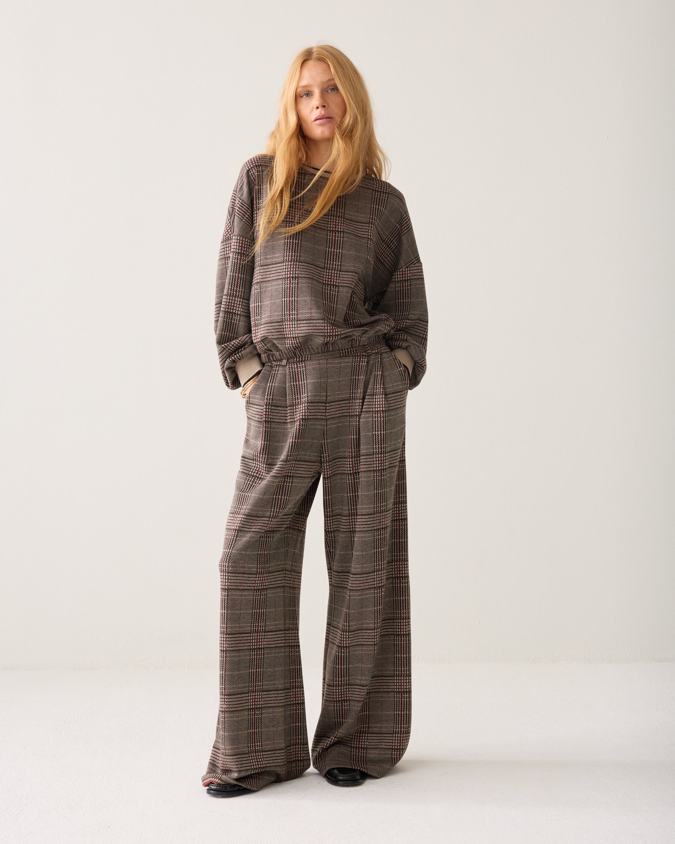 Sweatshirt check jacquard