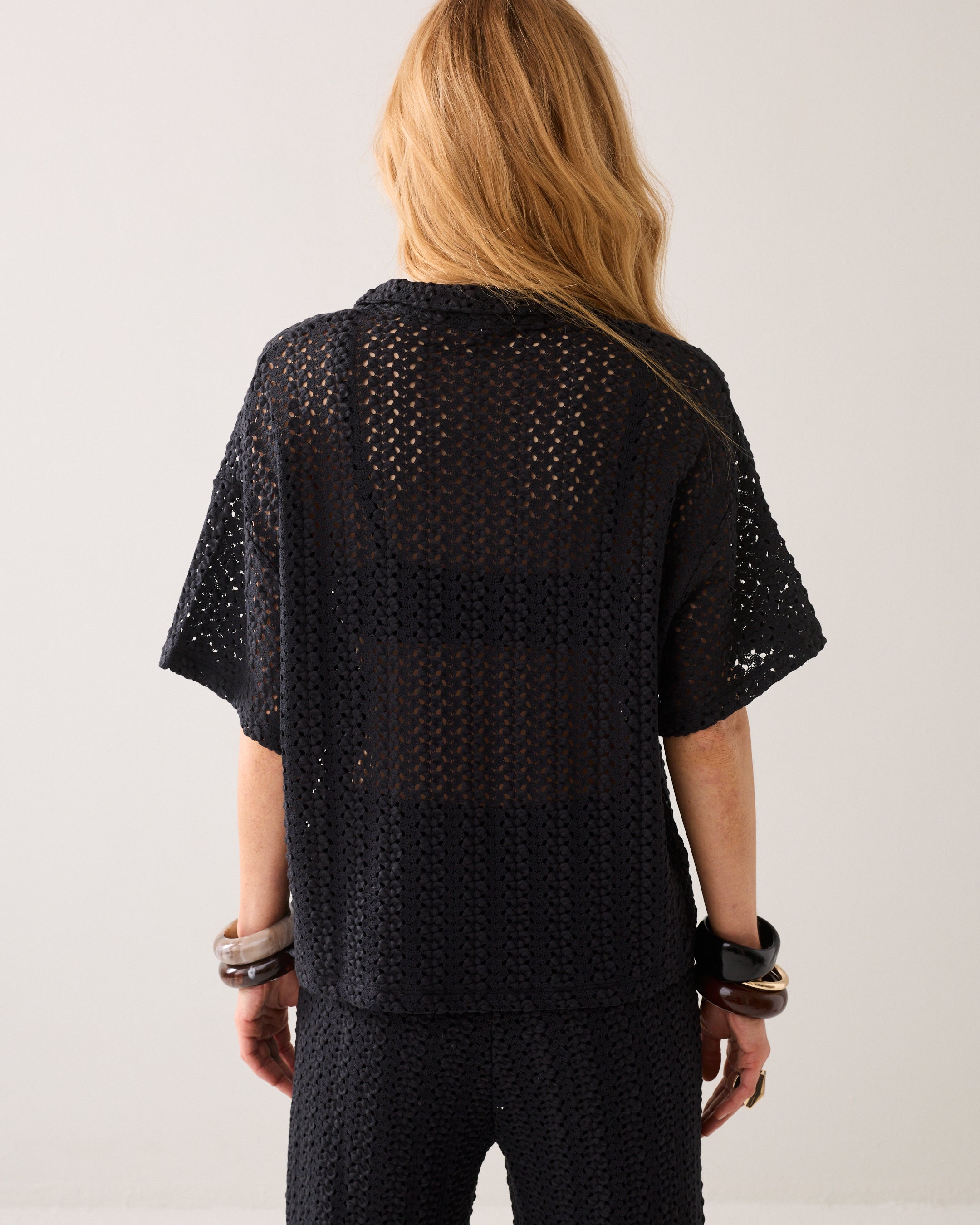 Top polo en dentelle
