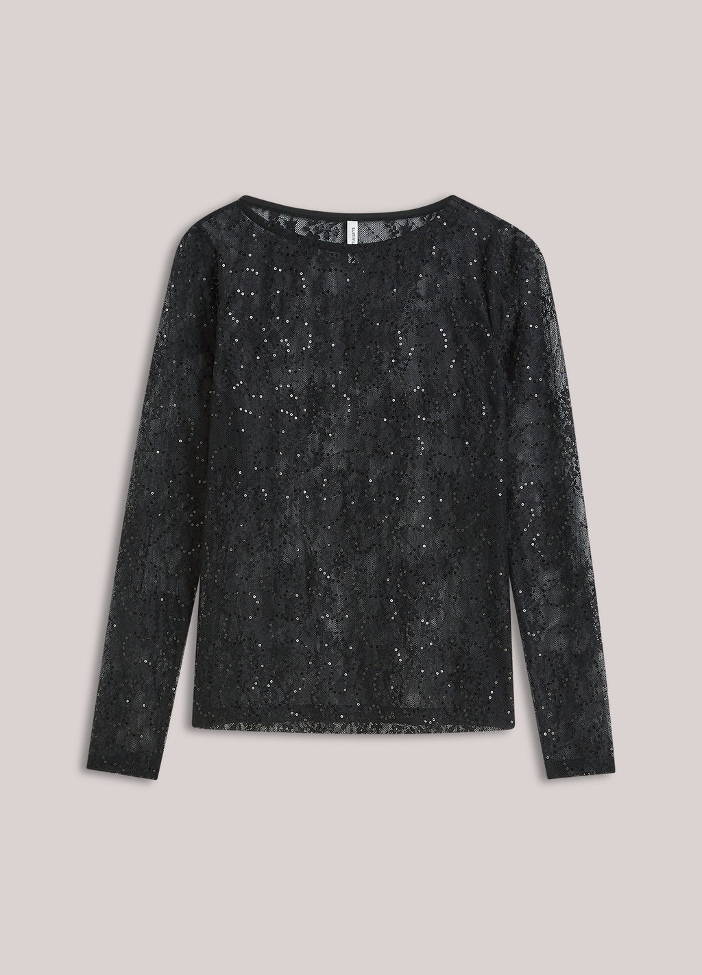 Top with sequinned lace