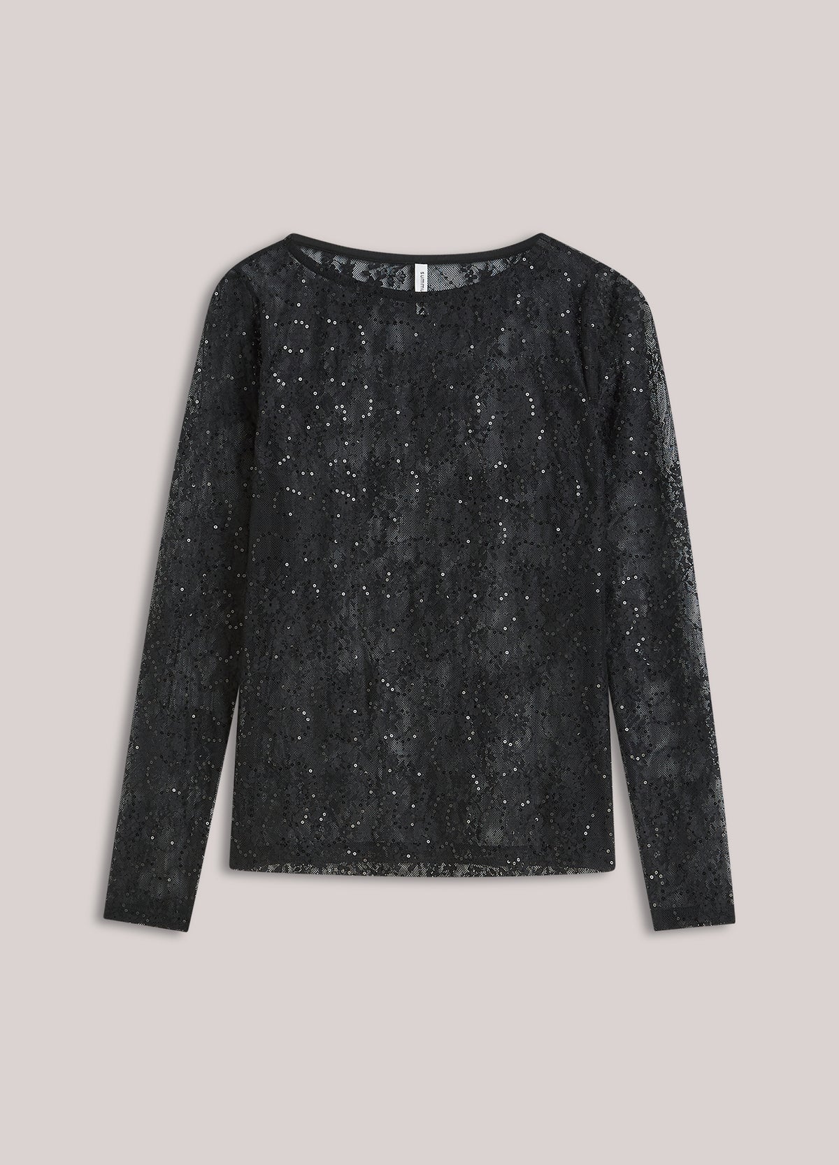 Top with sequinned lace