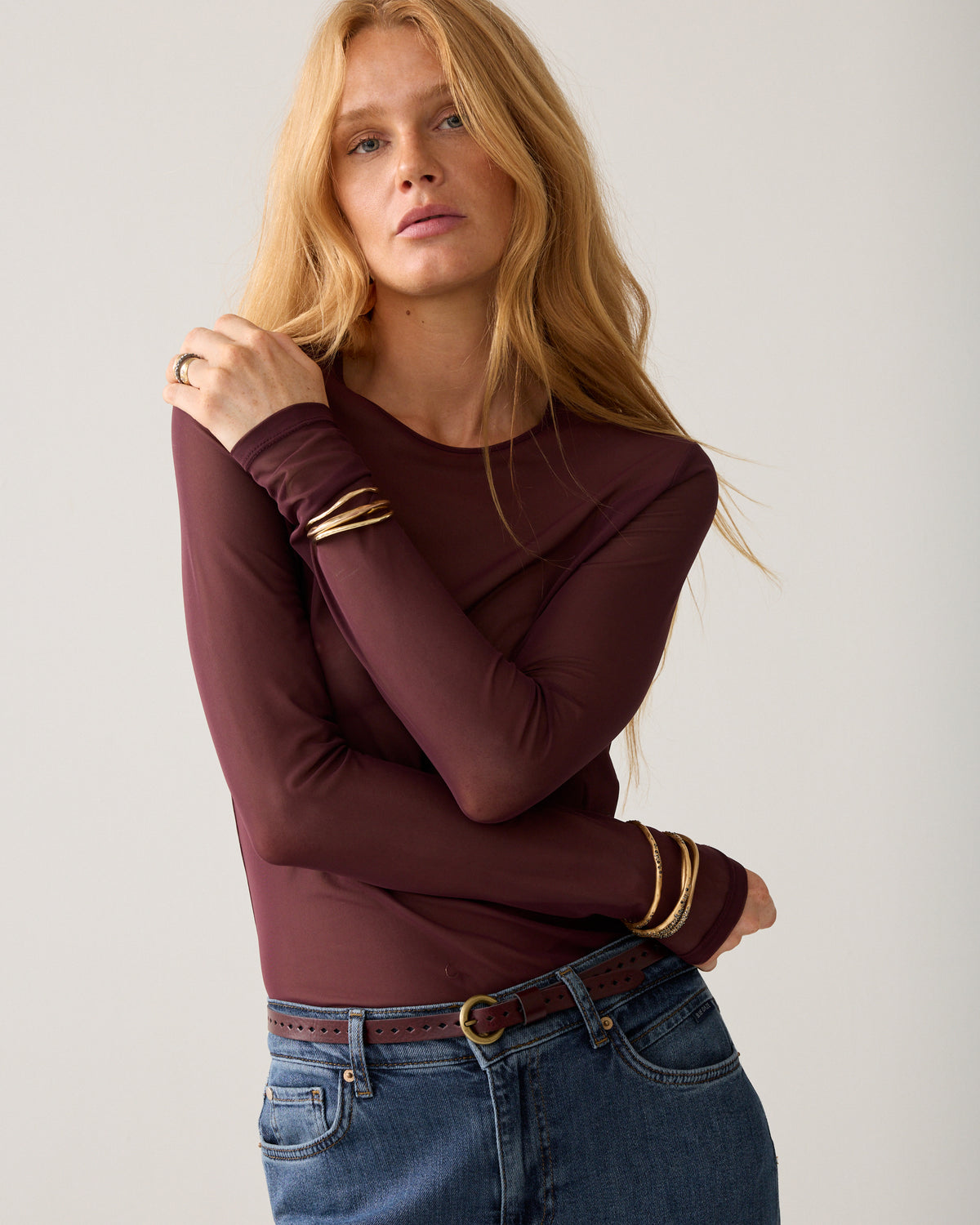 Haut en mesh transparent