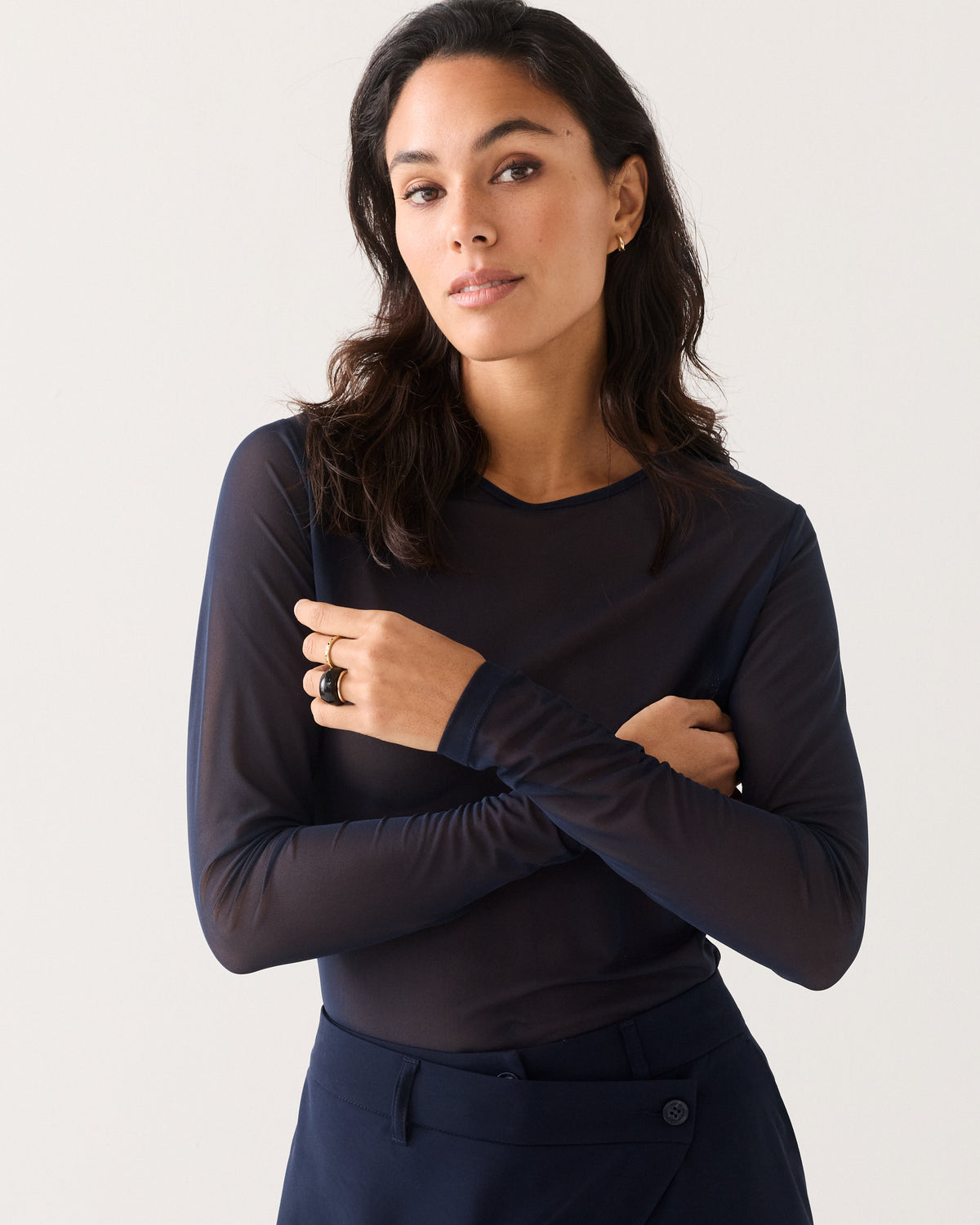 Mesh-Longsleeve transparent
