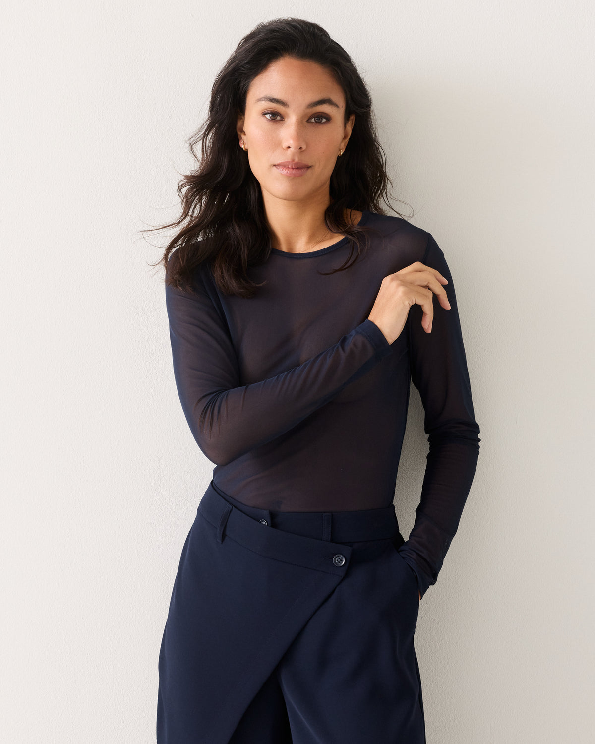 Mesh-Longsleeve transparent