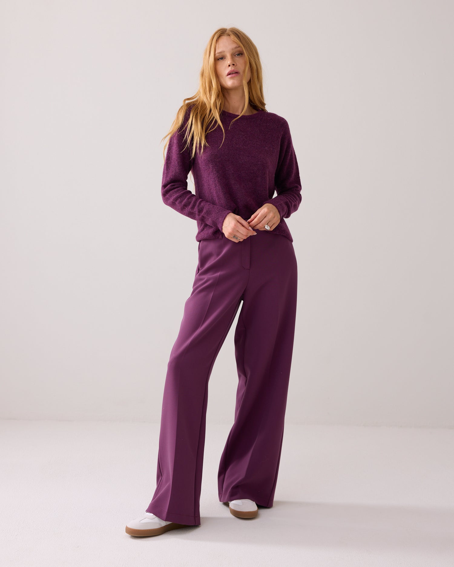 Foam wide-leg trousers