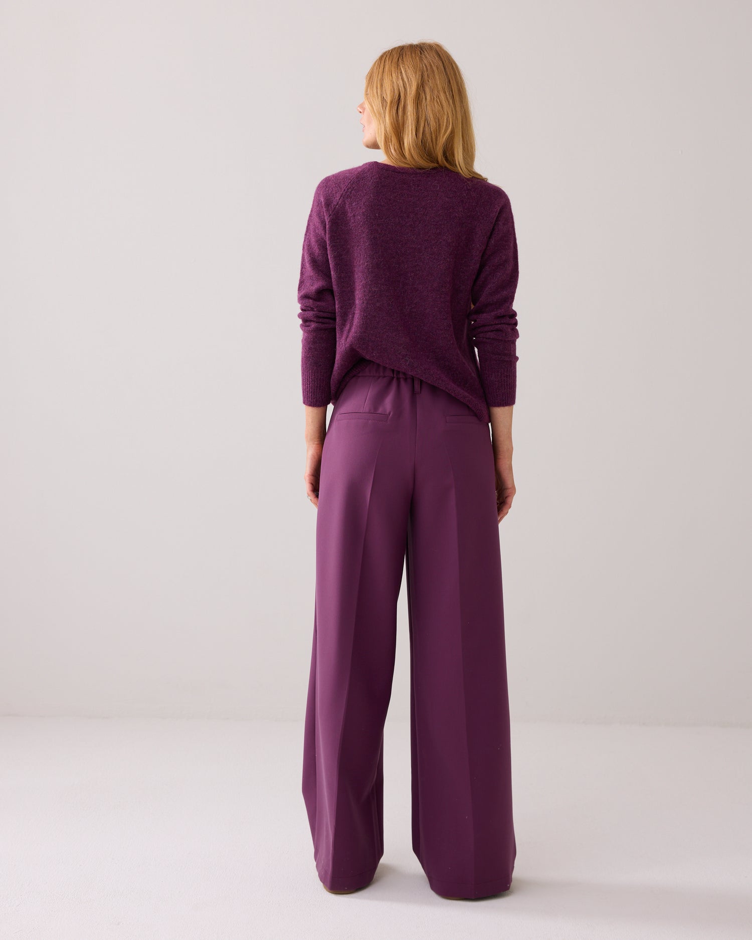 Foam wide-leg trousers