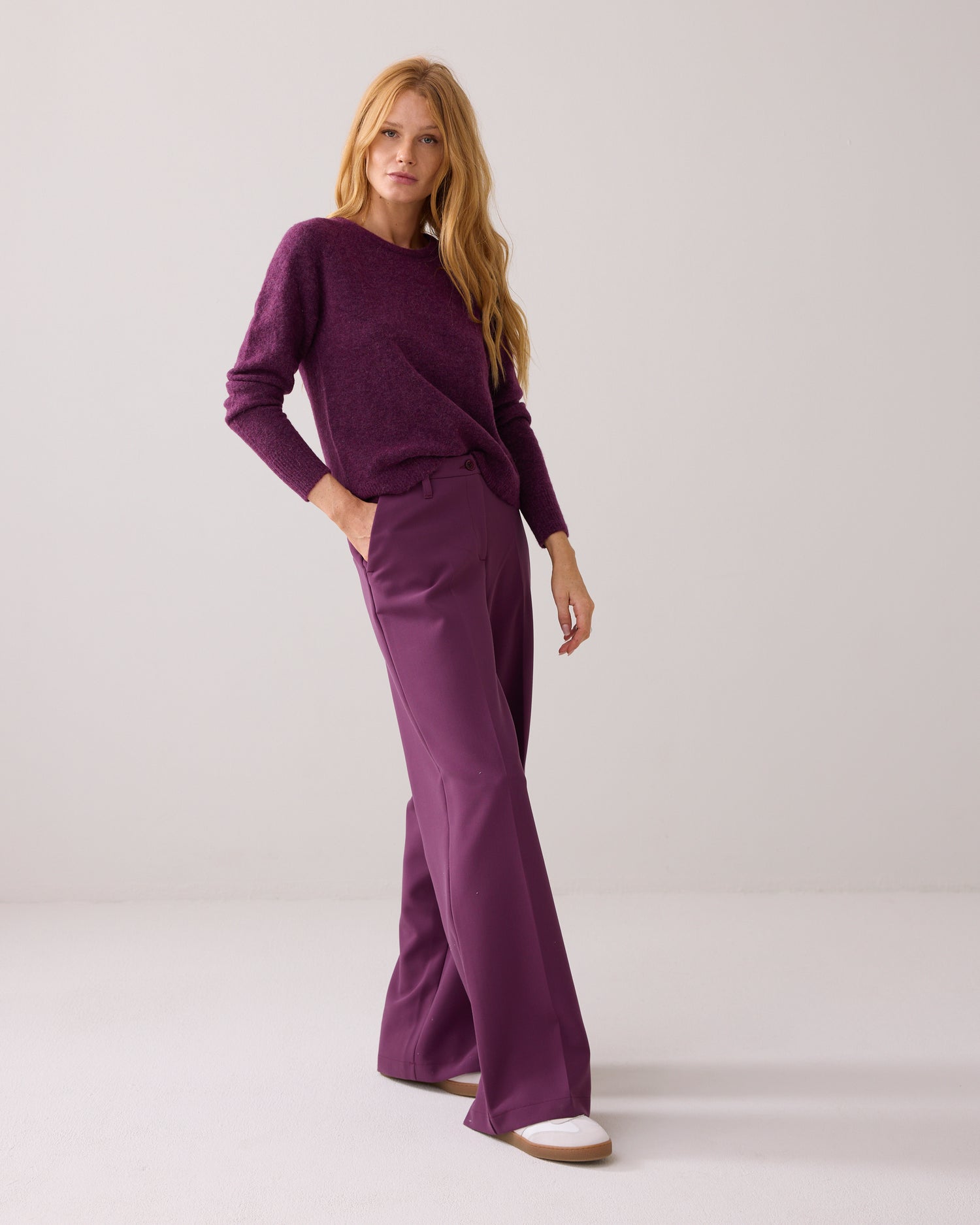 Foam wide-leg trousers