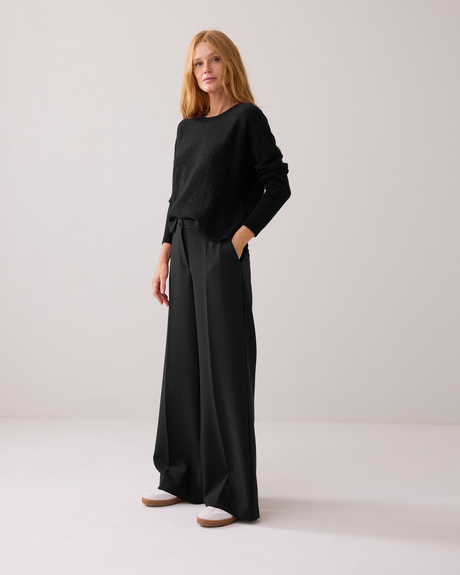 Foam wide-leg trousers