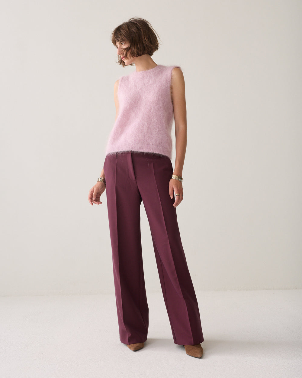 Foam pants met wijde pijp