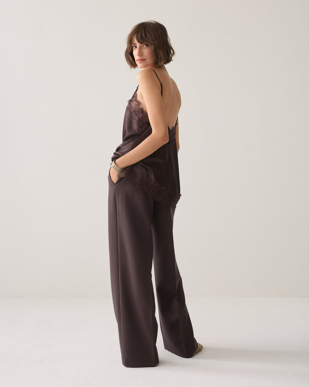 Foam pants met wijde pijp