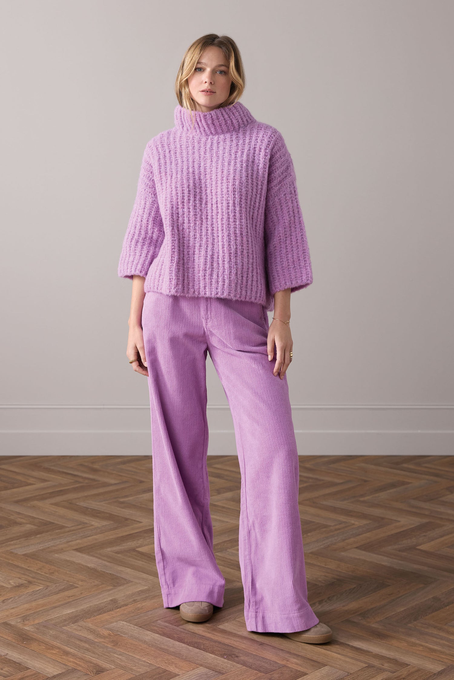 Flared corduroy trousers