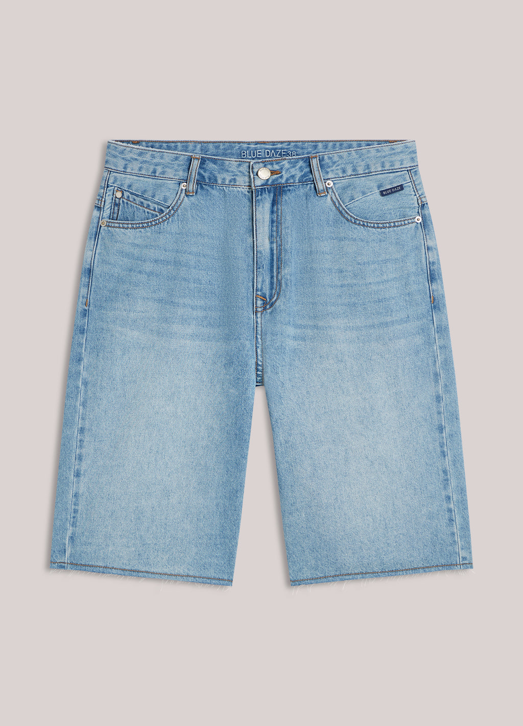 Denim jorts raw edge